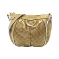Gucci Gold Coated Canvas Shoulder Bag (Pre-Owned)