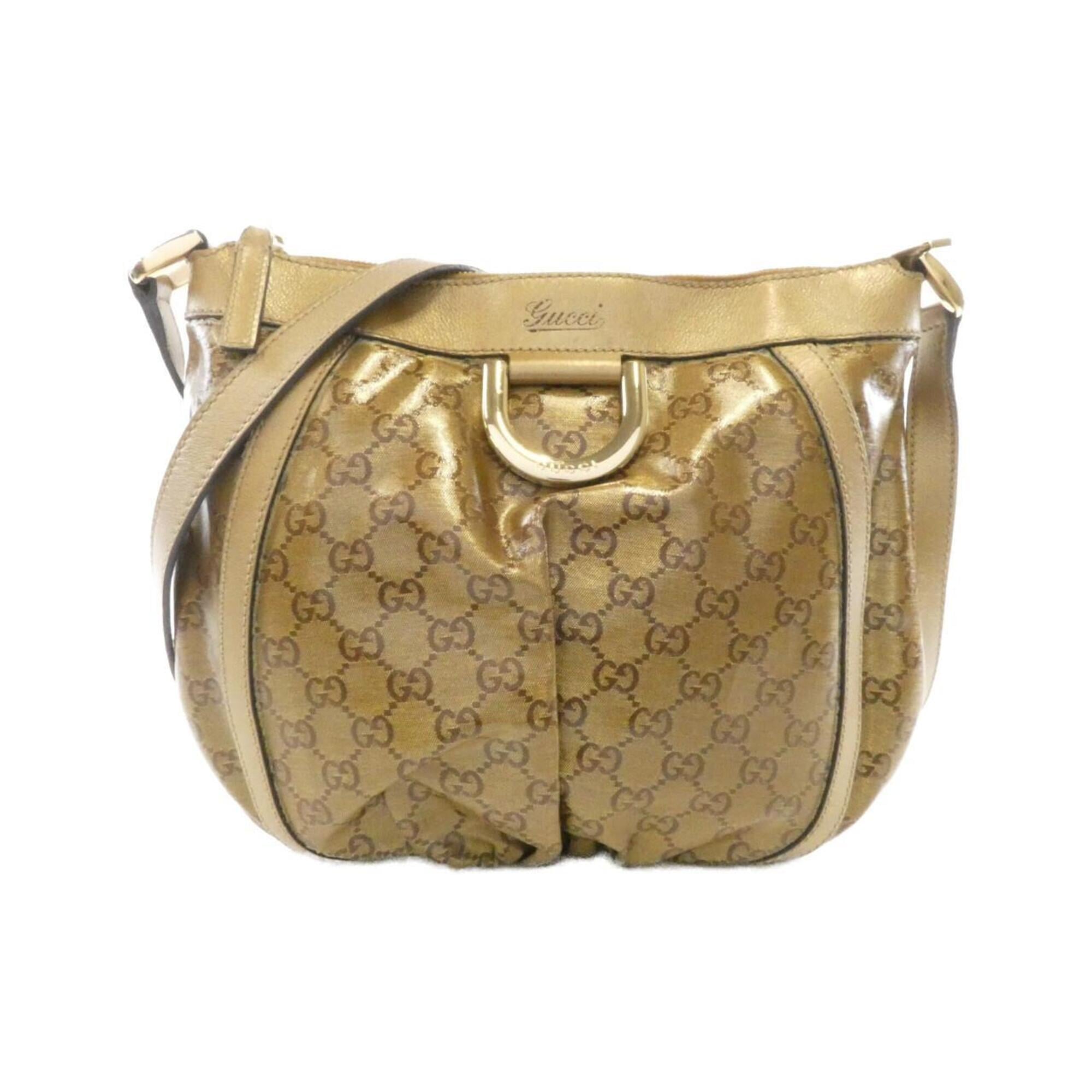 Gucci Gold Coated Canvas Shoulder Bag (Pre-Owned)