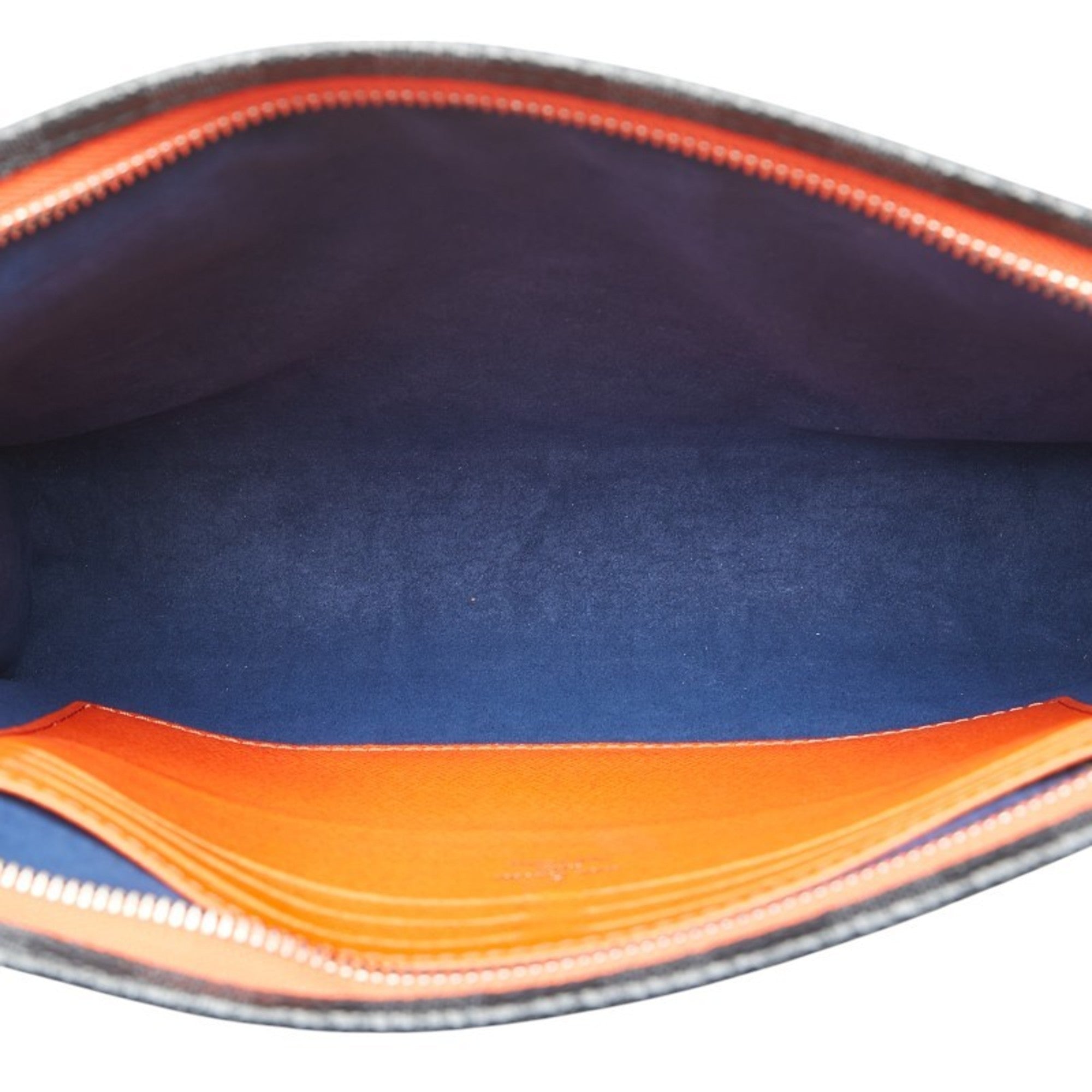 Louis Vuitton Black Navy Leather Pvc Clutch Bag