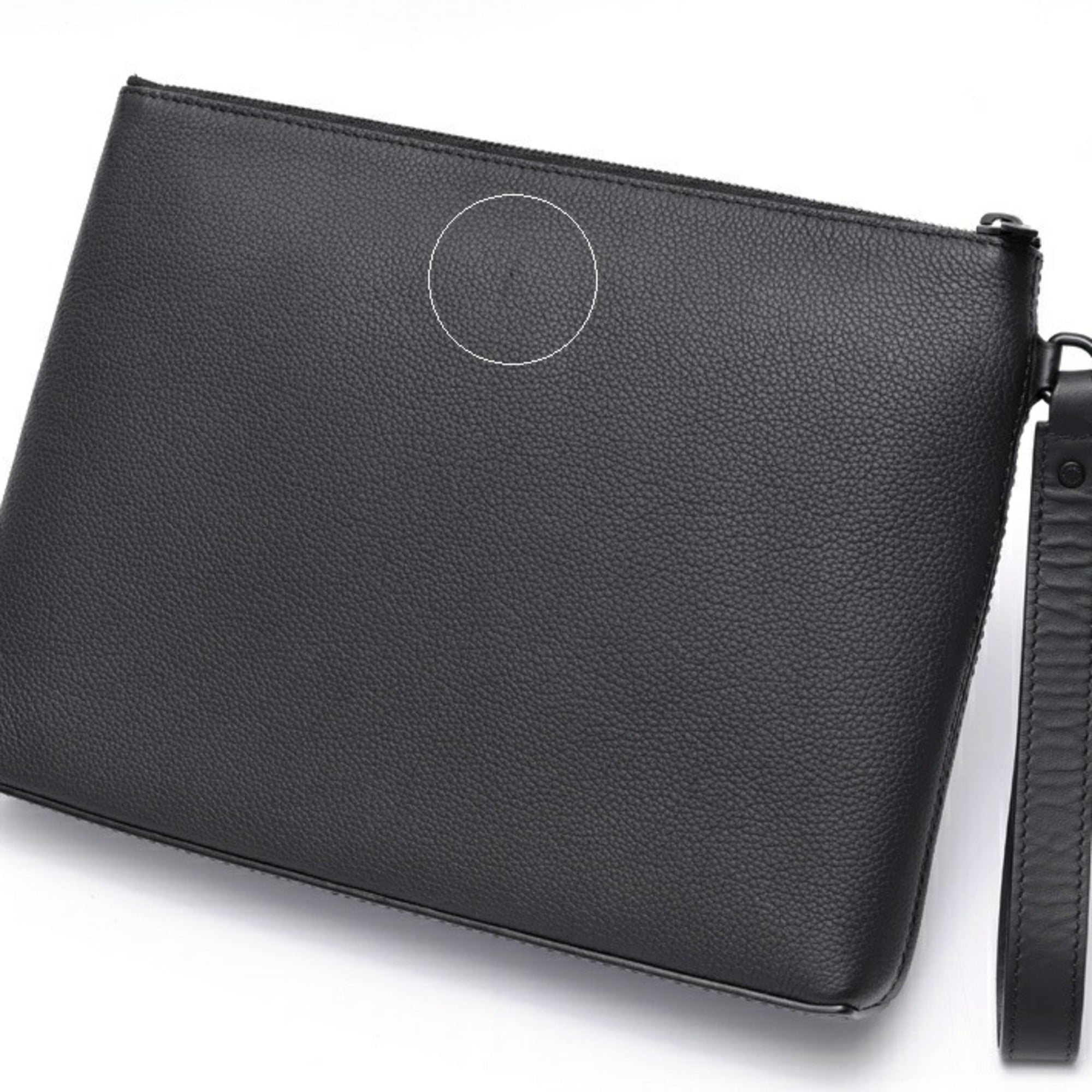 Louis Vuitton Black Noir Leather Clutch Bag Pouch