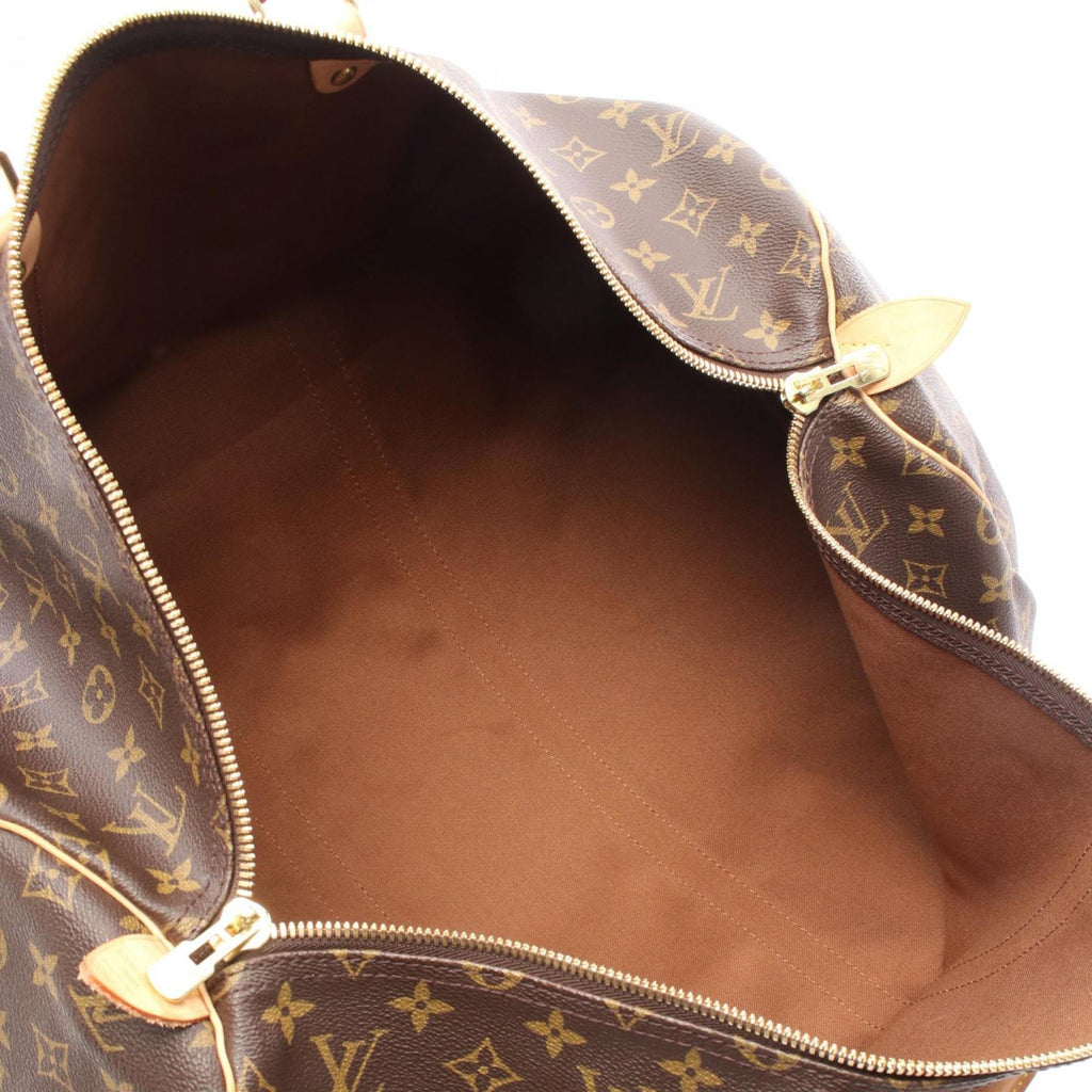 Louis Vuitton Brown Coated Canvas Leather Boston Bag