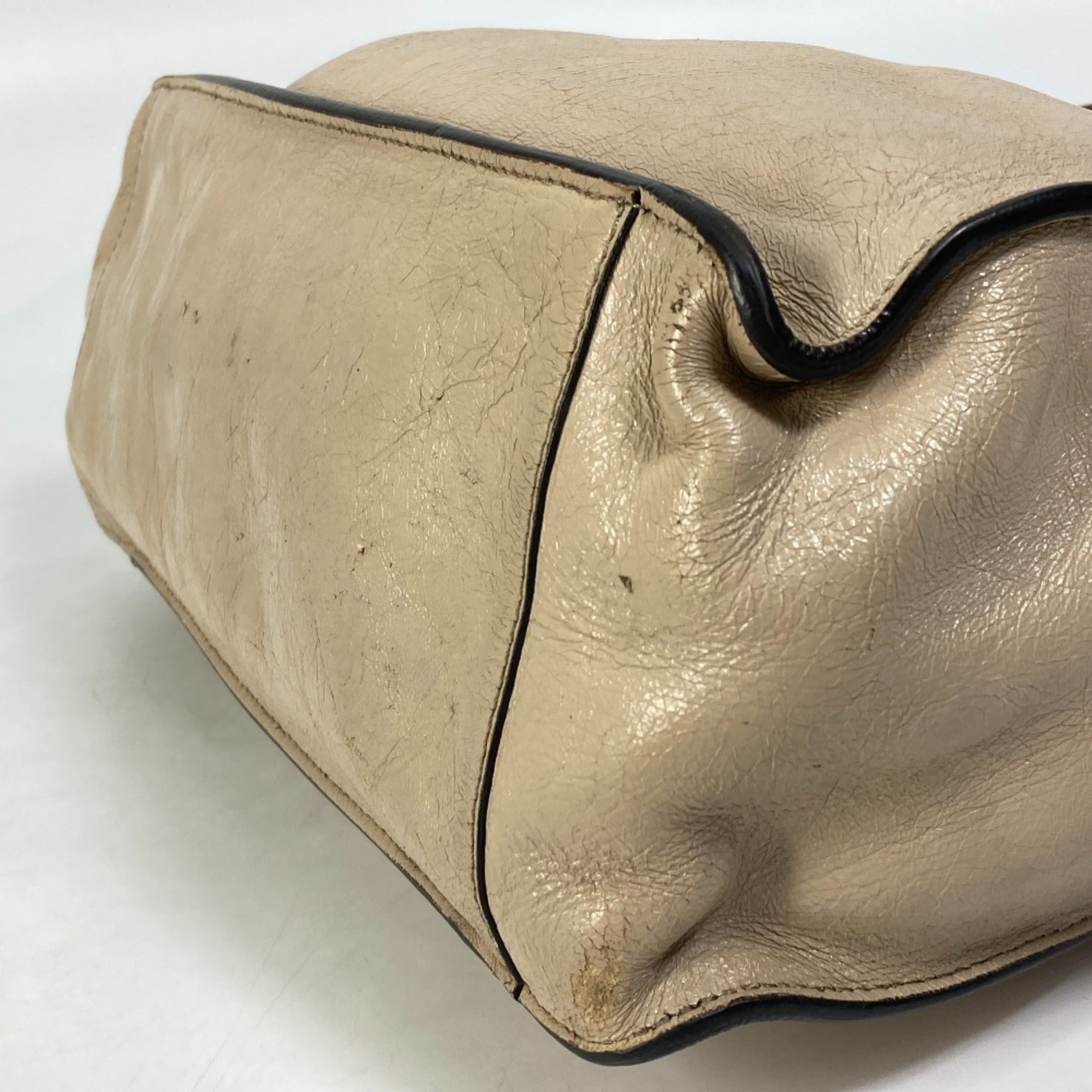 Fendi Beige Leather Shoulder Bag