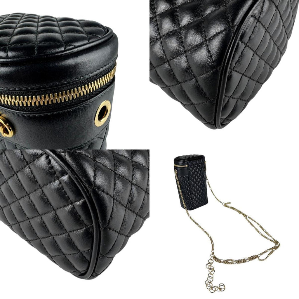 Gucci Black Gold Leather Metal Shoulder Bag (Pre-Owned)