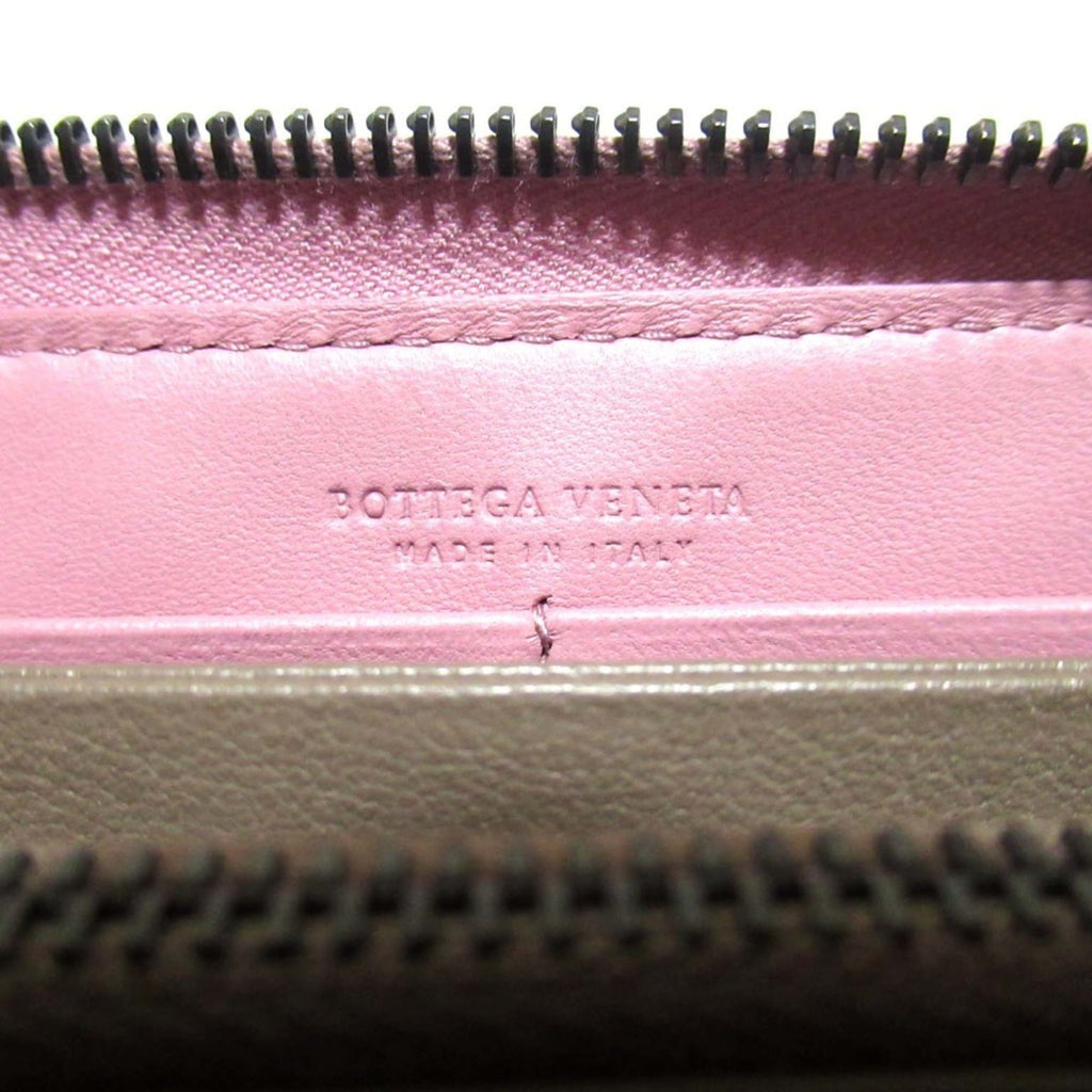 Bottega Veneta Intrecciato Pink Intrecciato Long Wallet (Bi-Fold)