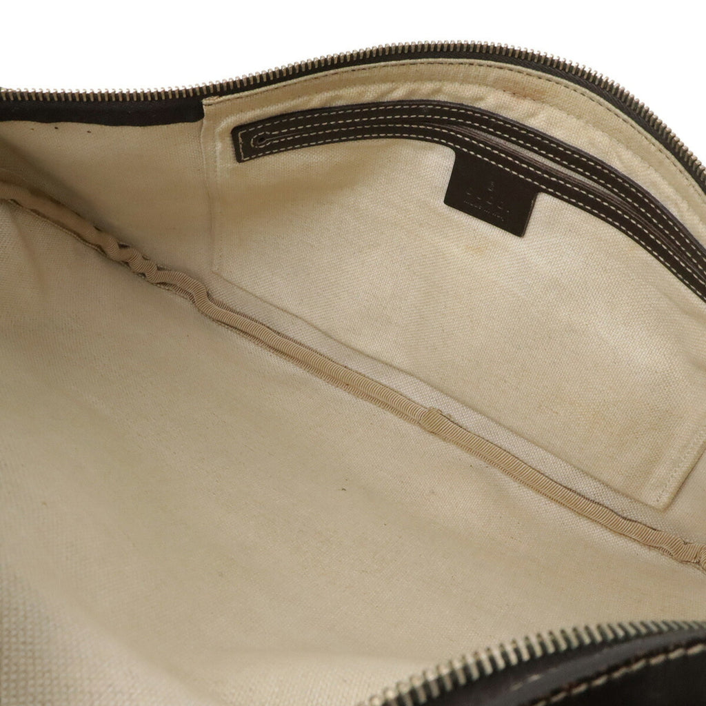 Gucci Gg Plus Beige Dark Brown Gg Supreme Leather Sling Bag (Pre-Owned)