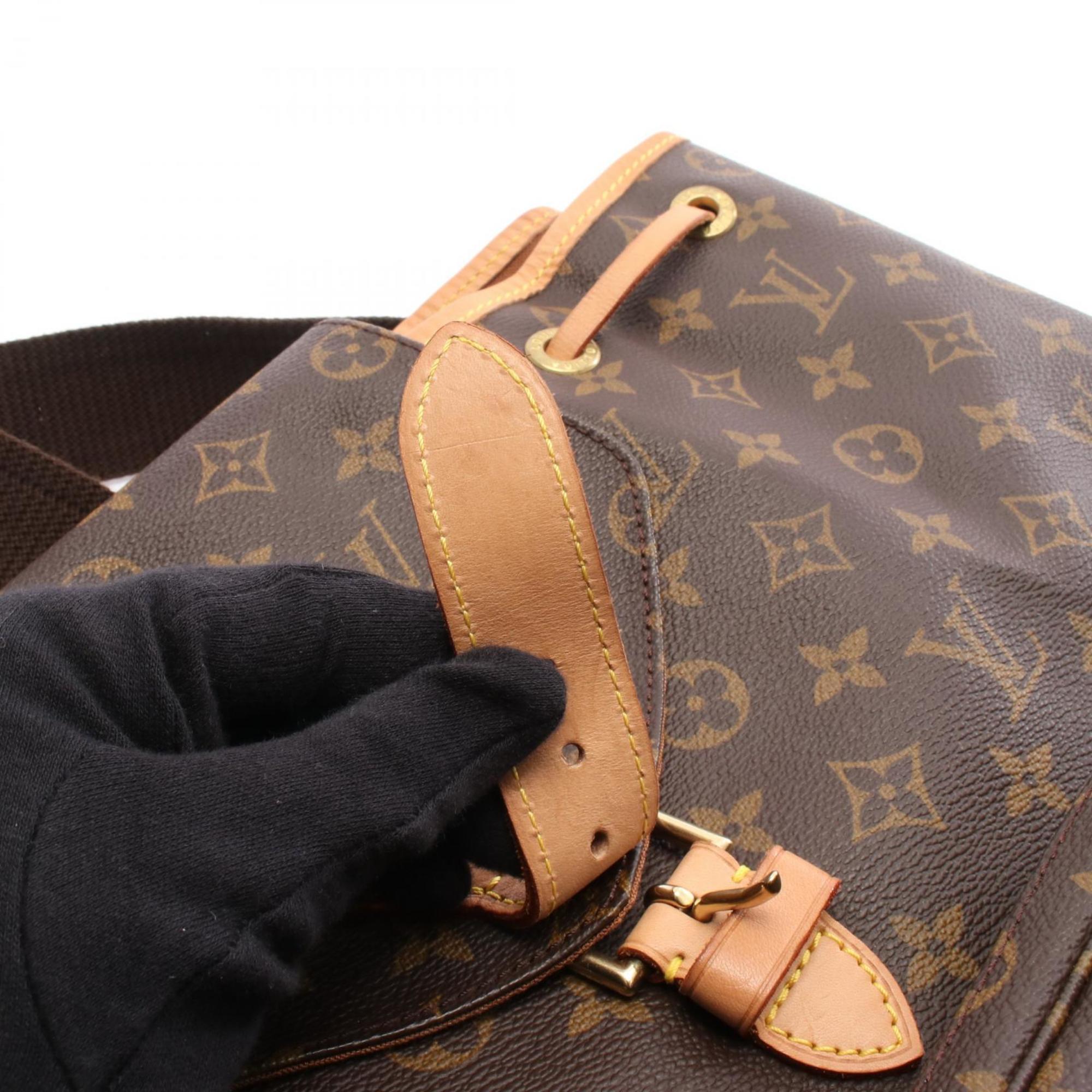 Louis Vuitton Brown Monogram Coated Canvas Leather Backpack