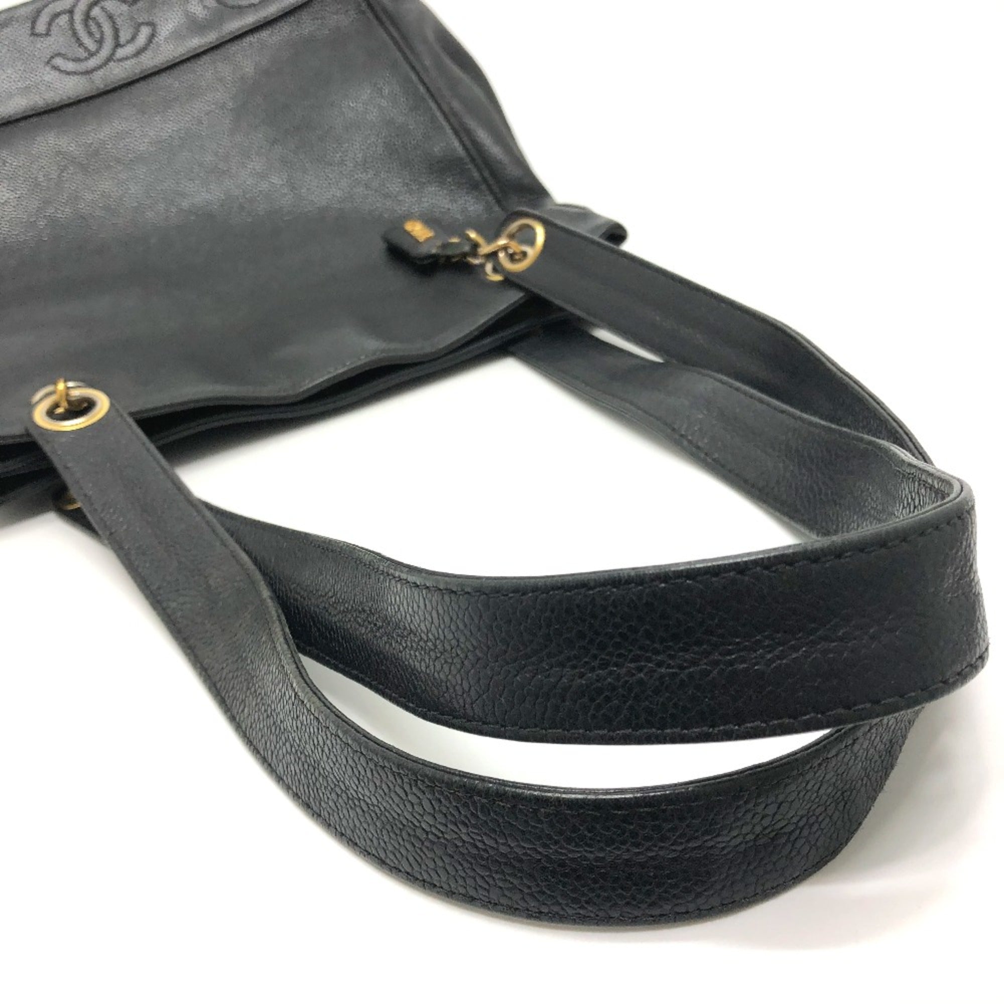 Chanel Black Leather Tote Bag