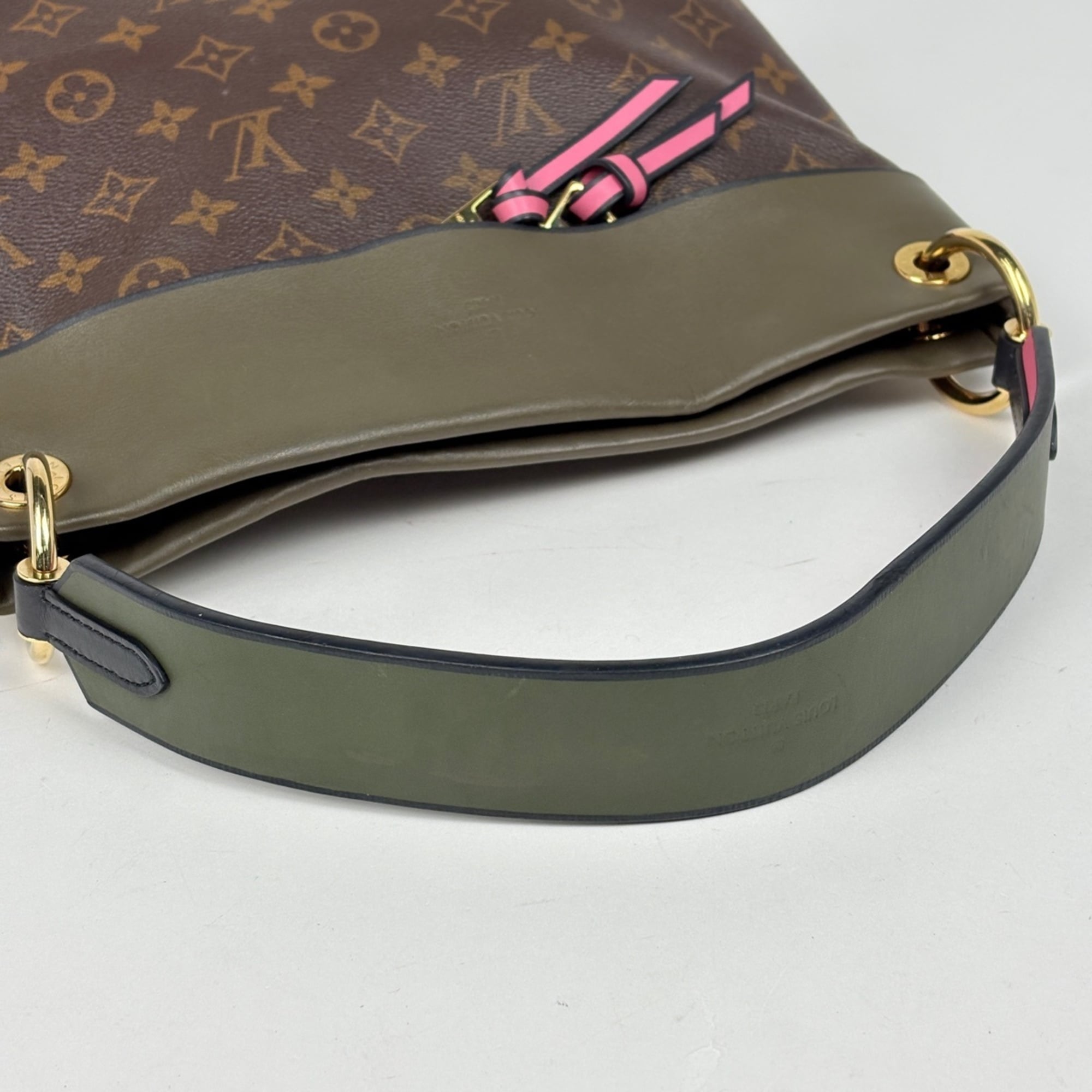 Louis Vuitton Brown Green Monogram Handbag Shoulder Bag