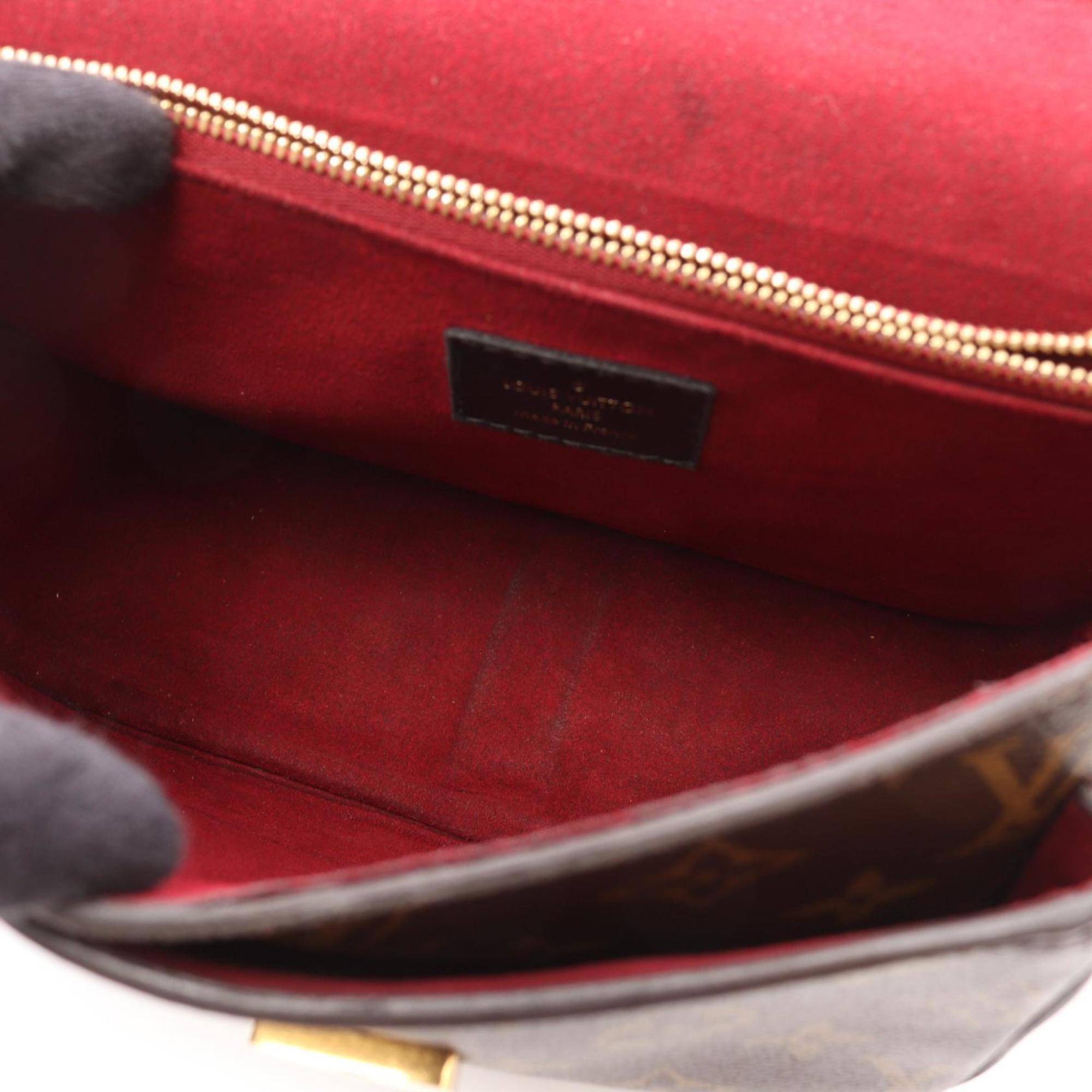 Louis Vuitton Black Brown Coated Canvas Leather Shoulder Bag