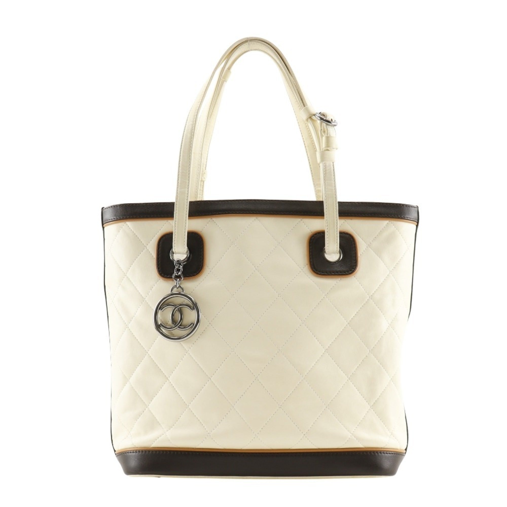 Chanel Ivory Leather Tote Bag