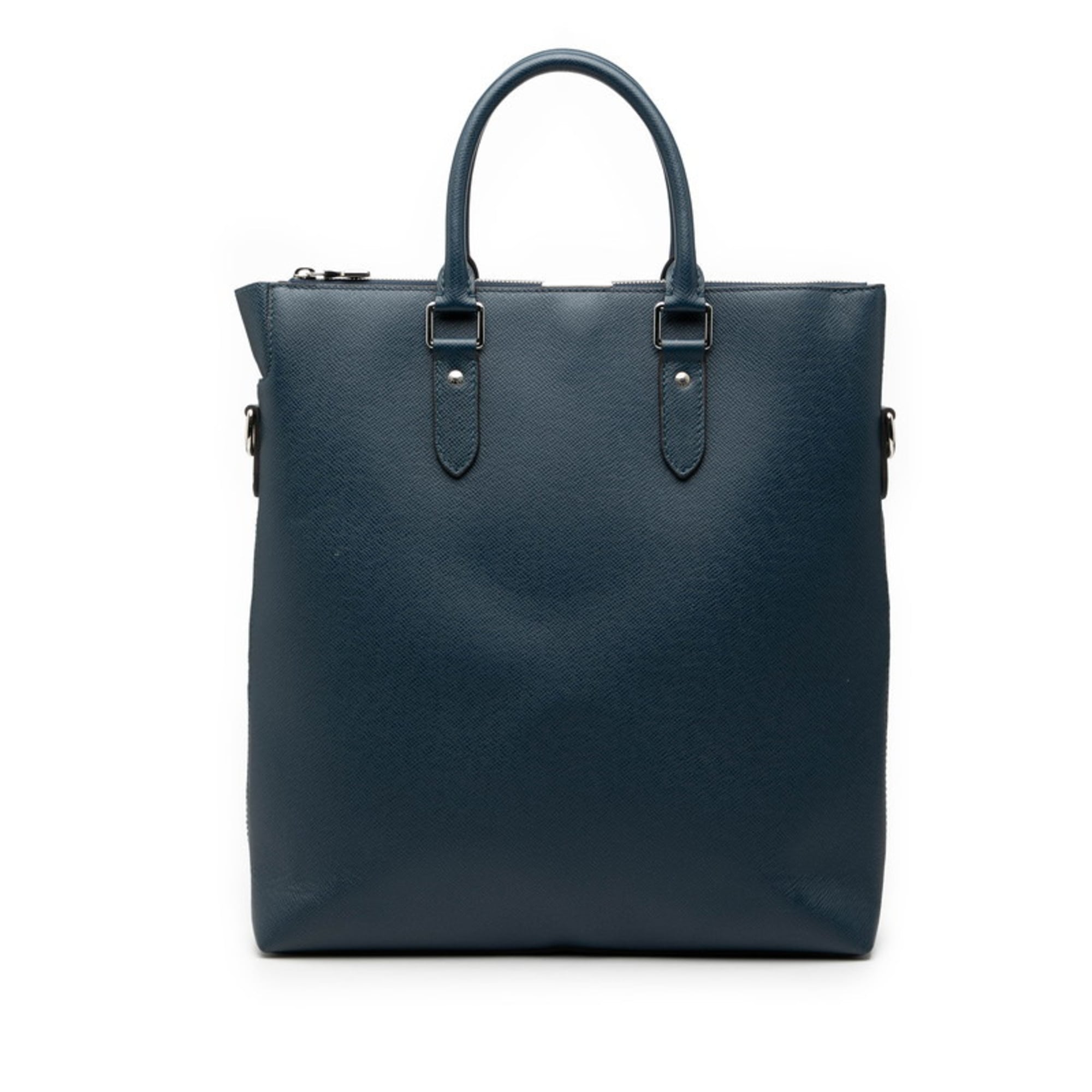 Louis Vuitton Navy Navy Blue Leather Handbag Tote Bag