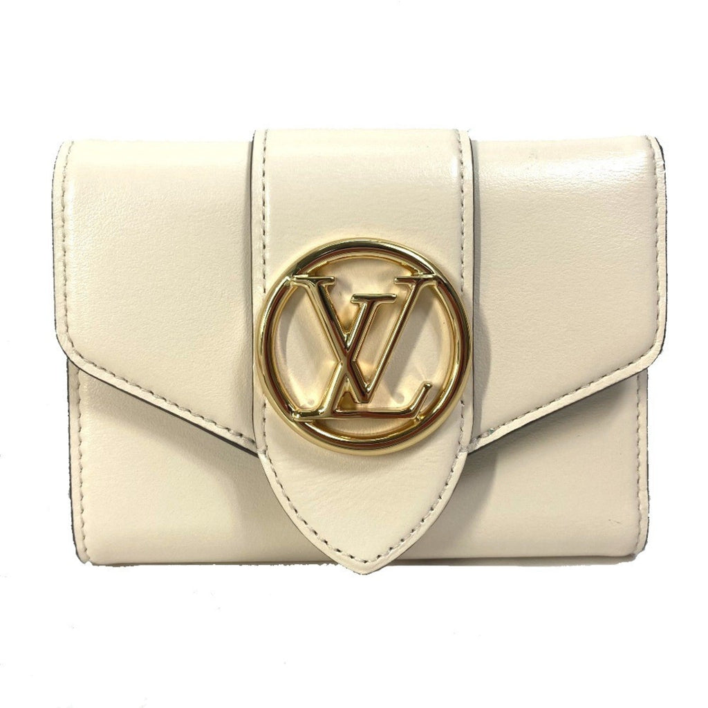 Louis Vuitton White Leather Wallet (Tri-Fold)