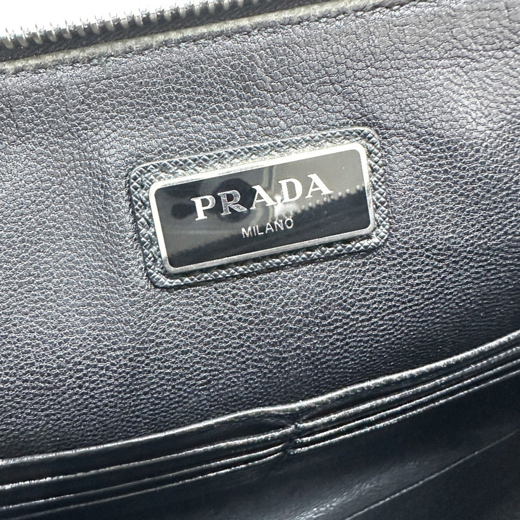 Prada Black Leather Clutch Bag