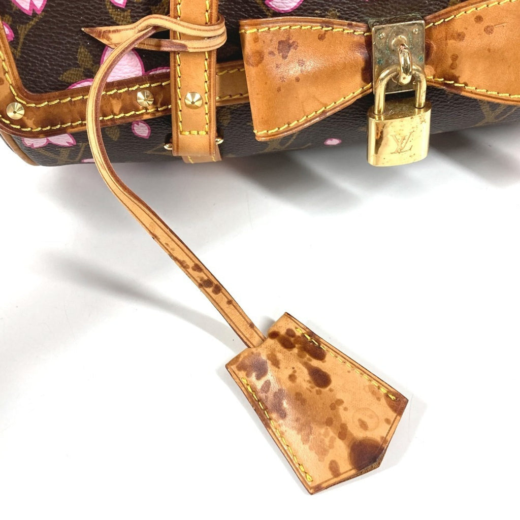 Louis Vuitton Brown Pink Monogram Cherry Blossom Handbag Shoulder Bag Tote Bag