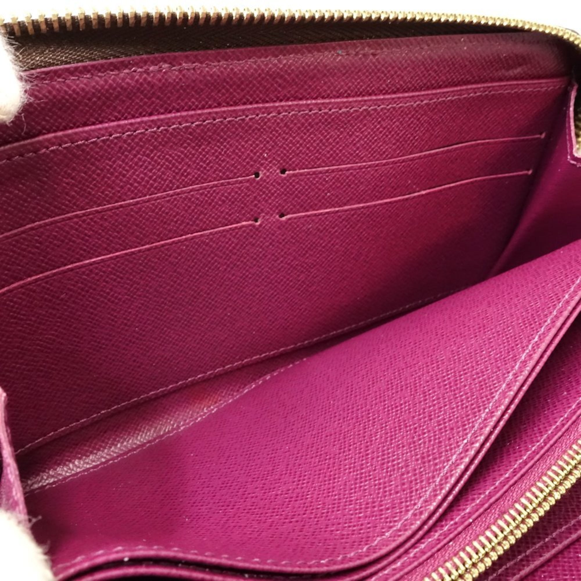 Louis Vuitton Brown Magenta Canvas Long Wallet