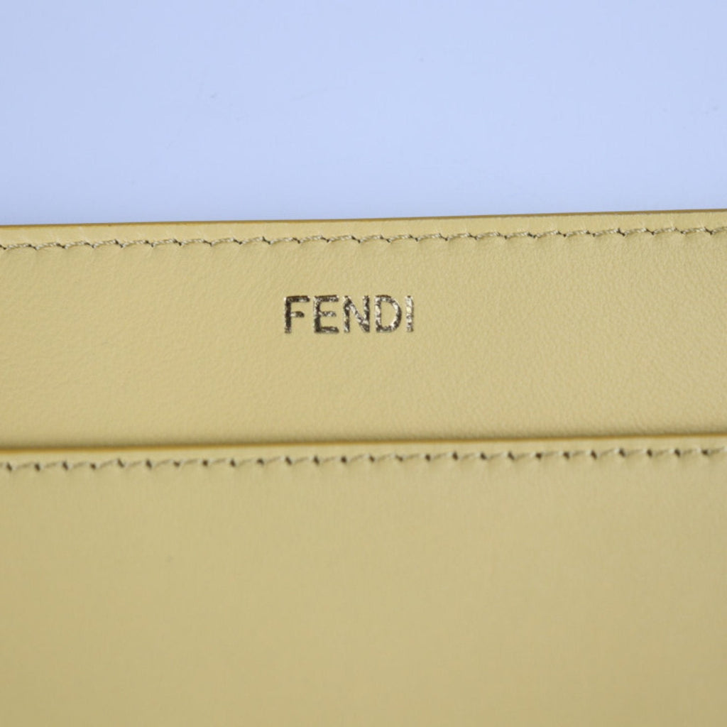 Fendi Cream Yellow Leather Pouch
