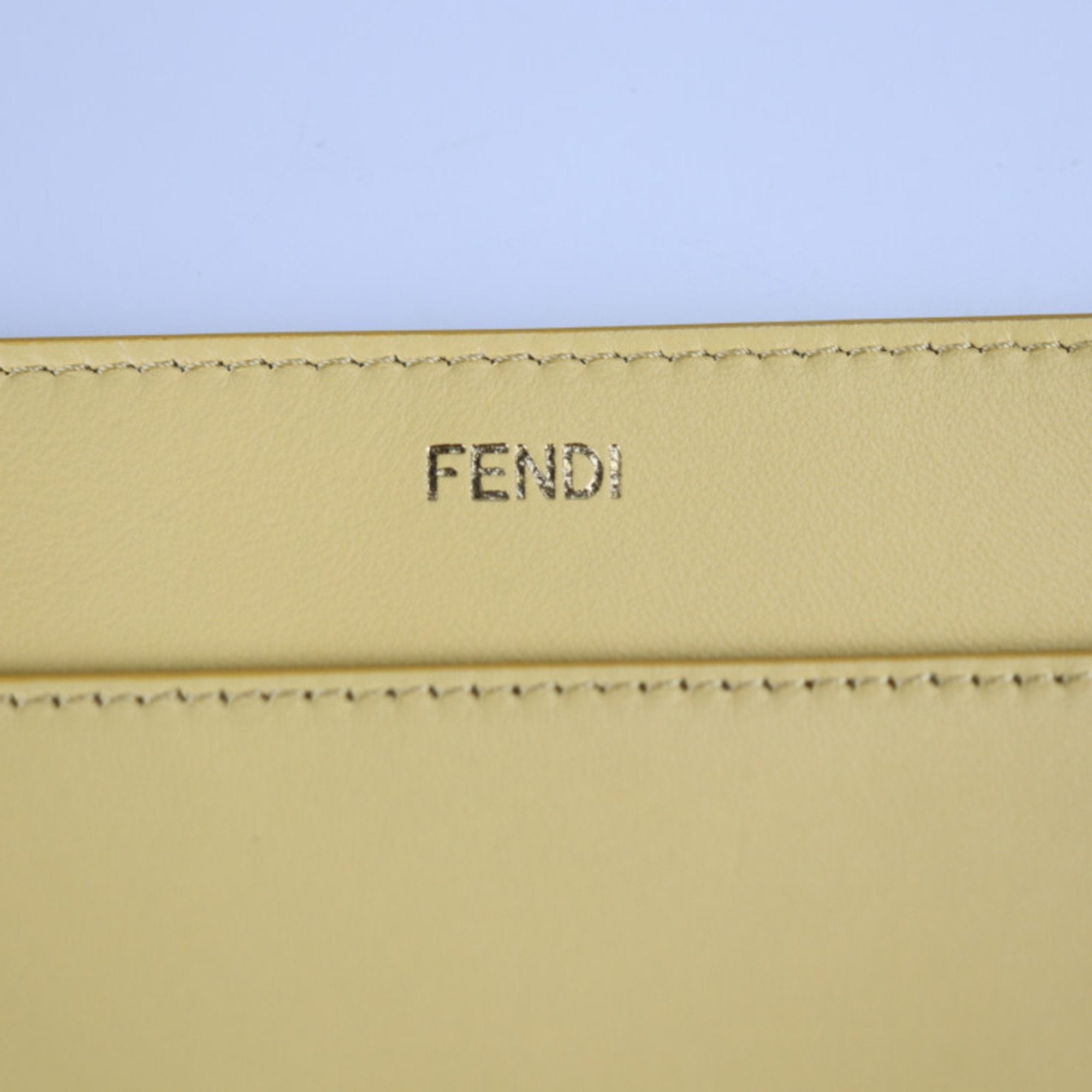 Fendi Cream Yellow Leather Pouch