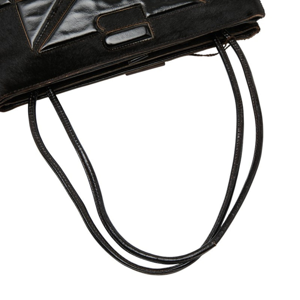 Bottega Veneta Black Patent Leather Leather Handbag