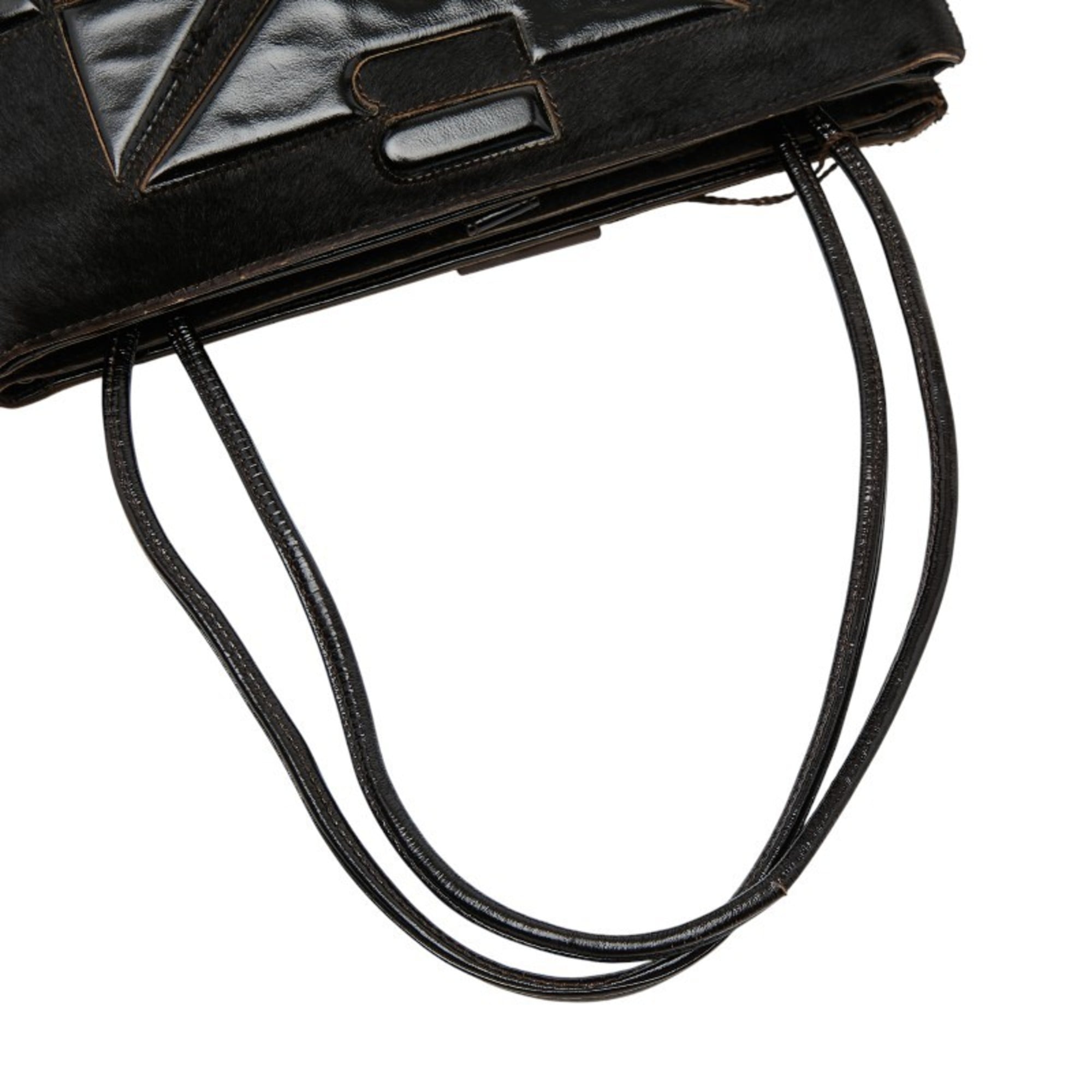 Bottega Veneta Black Patent Leather Leather Handbag