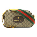 Gucci Beige Brown Green Red Color Yellow Gg Supreme Canvas Pvc Clutch Bag Handbag Shoulder Bag (Pre-Owned)