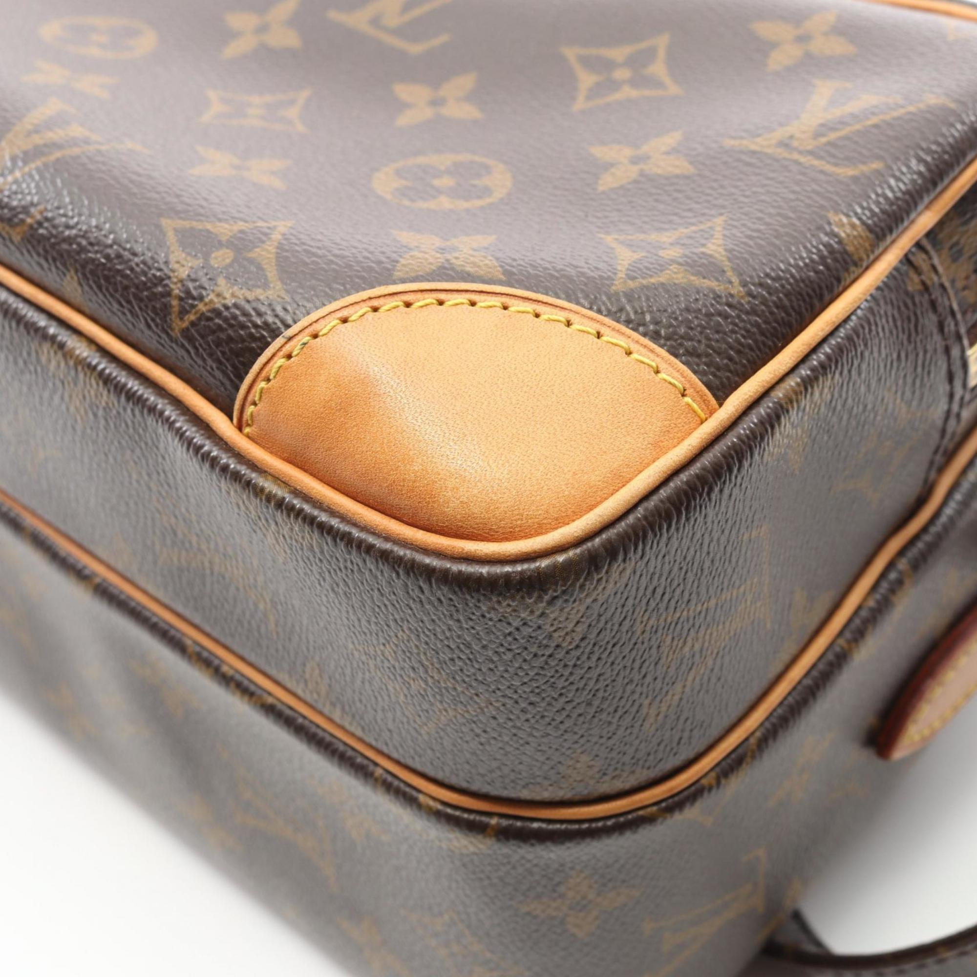 Louis Vuitton Brown Coated Canvas Leather Shoulder Bag