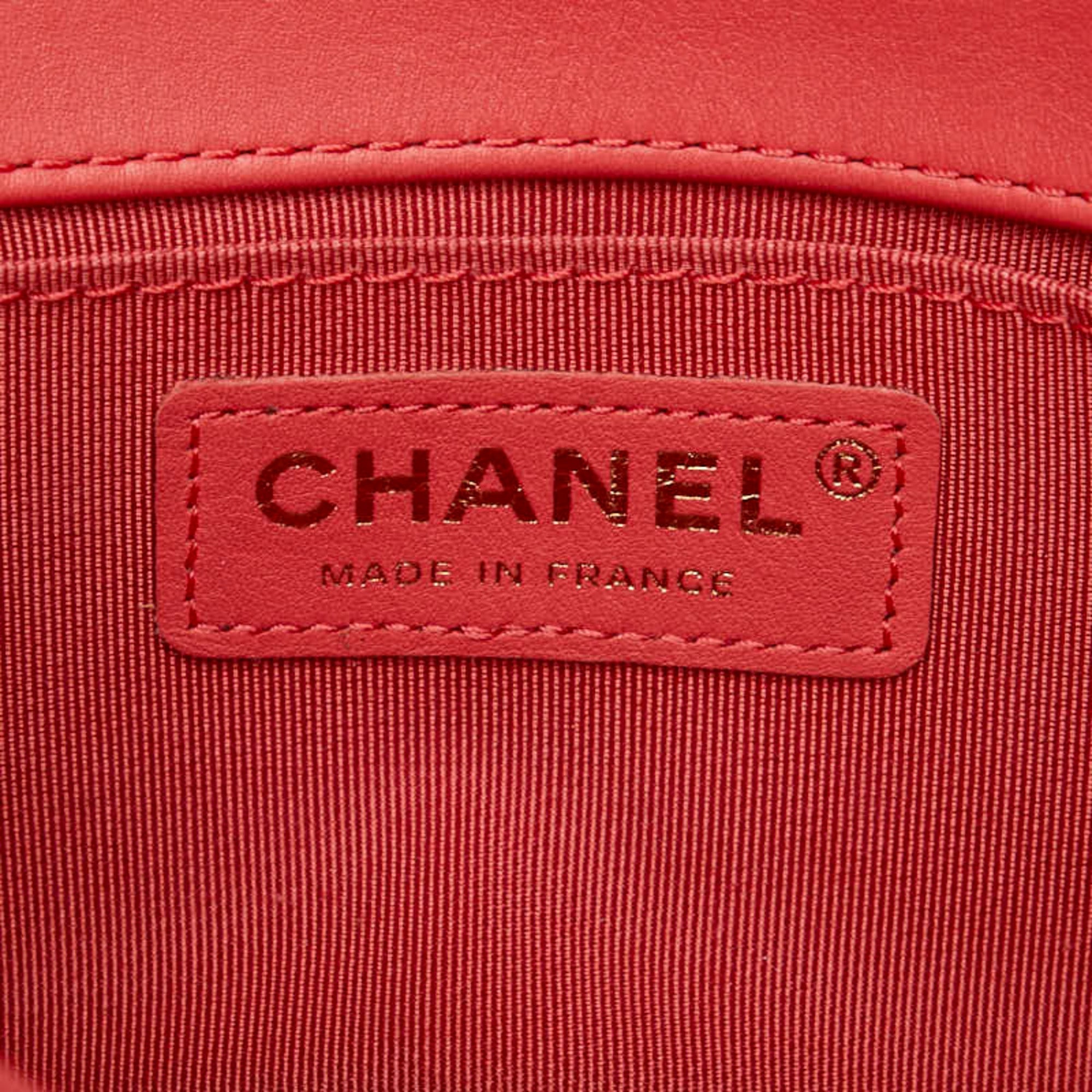 Chanel Boy Chanel Multi-Color Pink White Tweed Leather Shoulder Bag