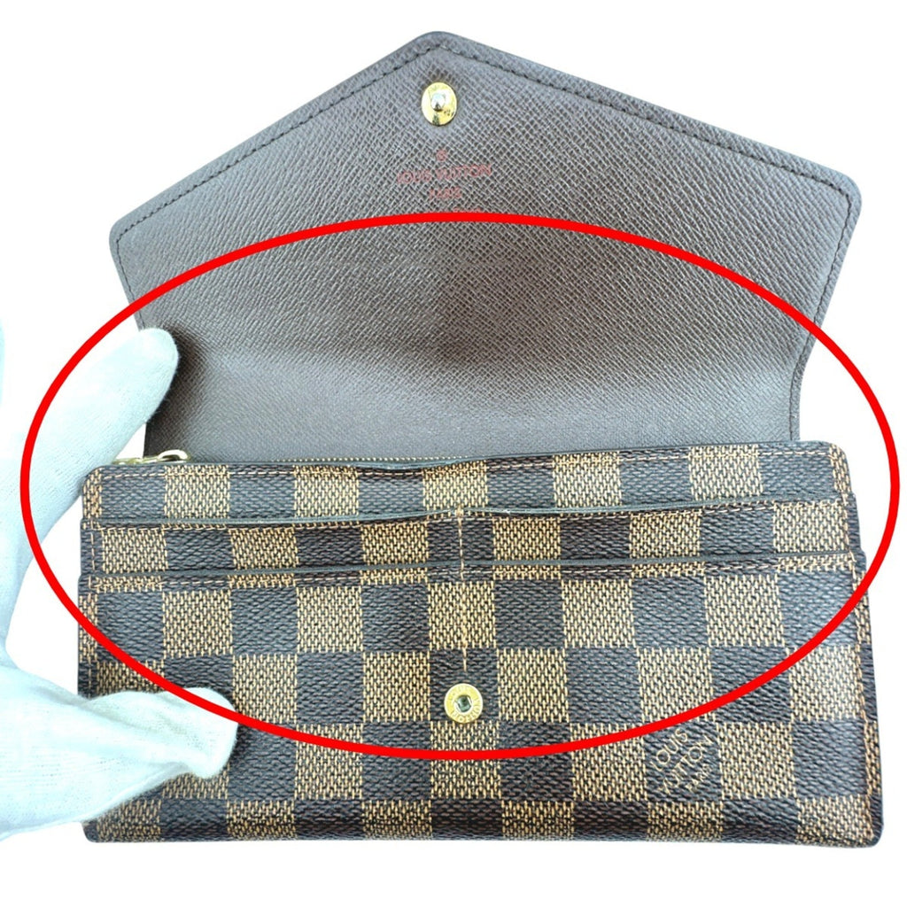 Louis Vuitton Brown Damier Canvas Long Wallet (Tri-Fold)