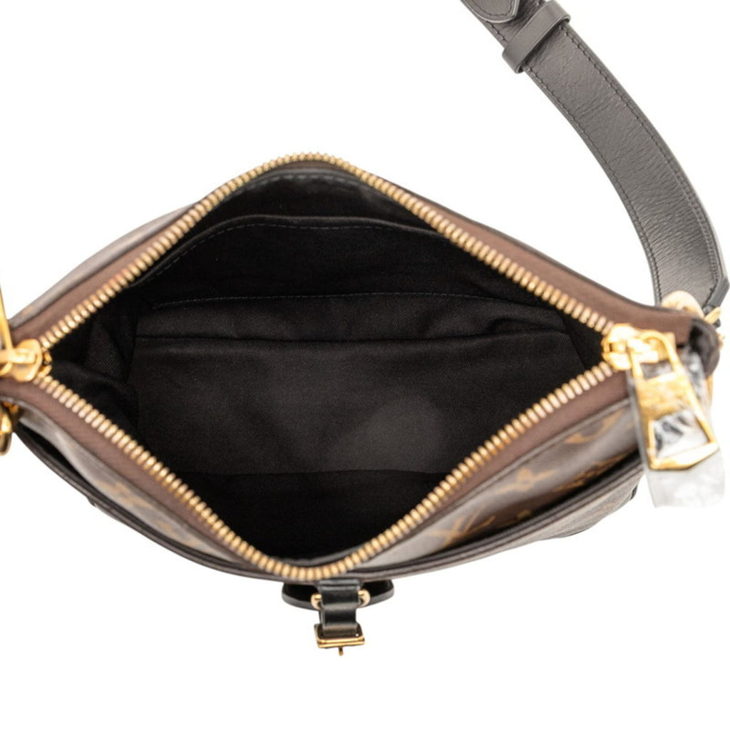 Louis Vuitton Black Brown Pvc Leather Shoulder Bag