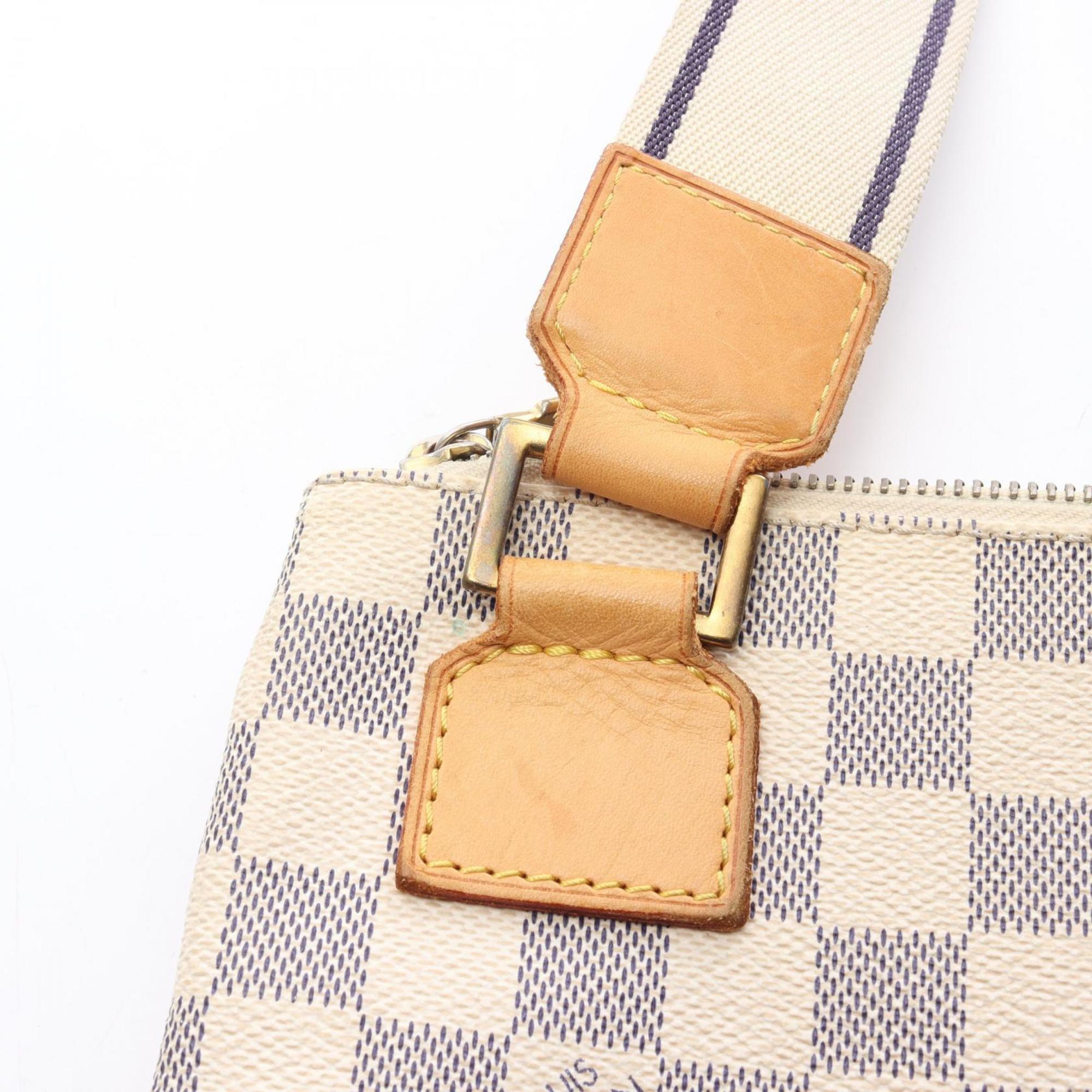 Louis Vuitton White Coated Canvas Leather Shoulder Bag