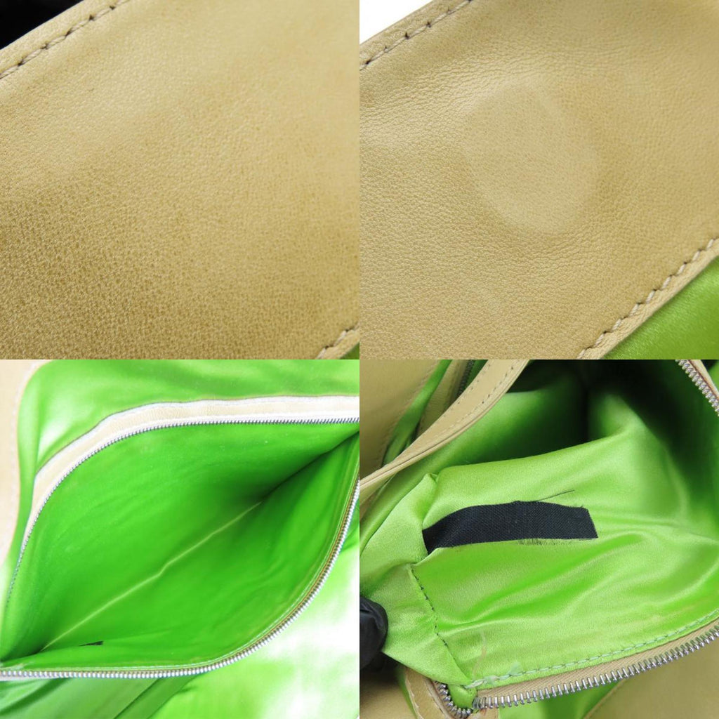 Fendi Beige Pink Green Leather Tote Bag
