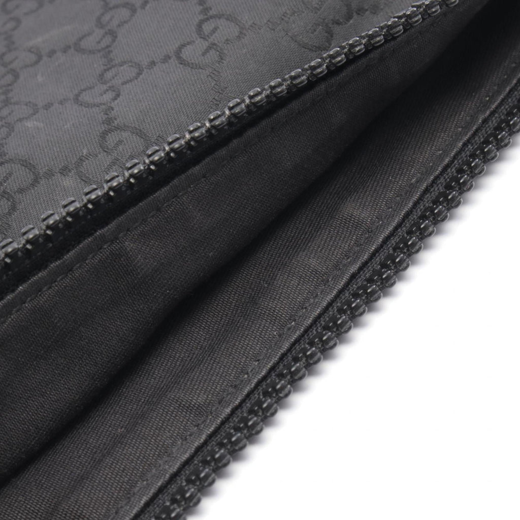 Gucci Black Leather Nylon Canvas Handbag Shoulder Bag (Pre-Owned)