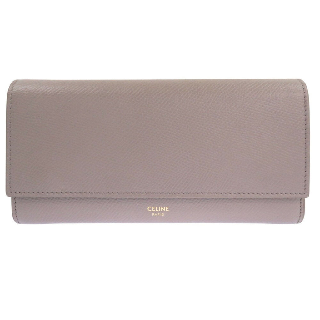 Celine Gray Leather Long Wallet (Bi-Fold)