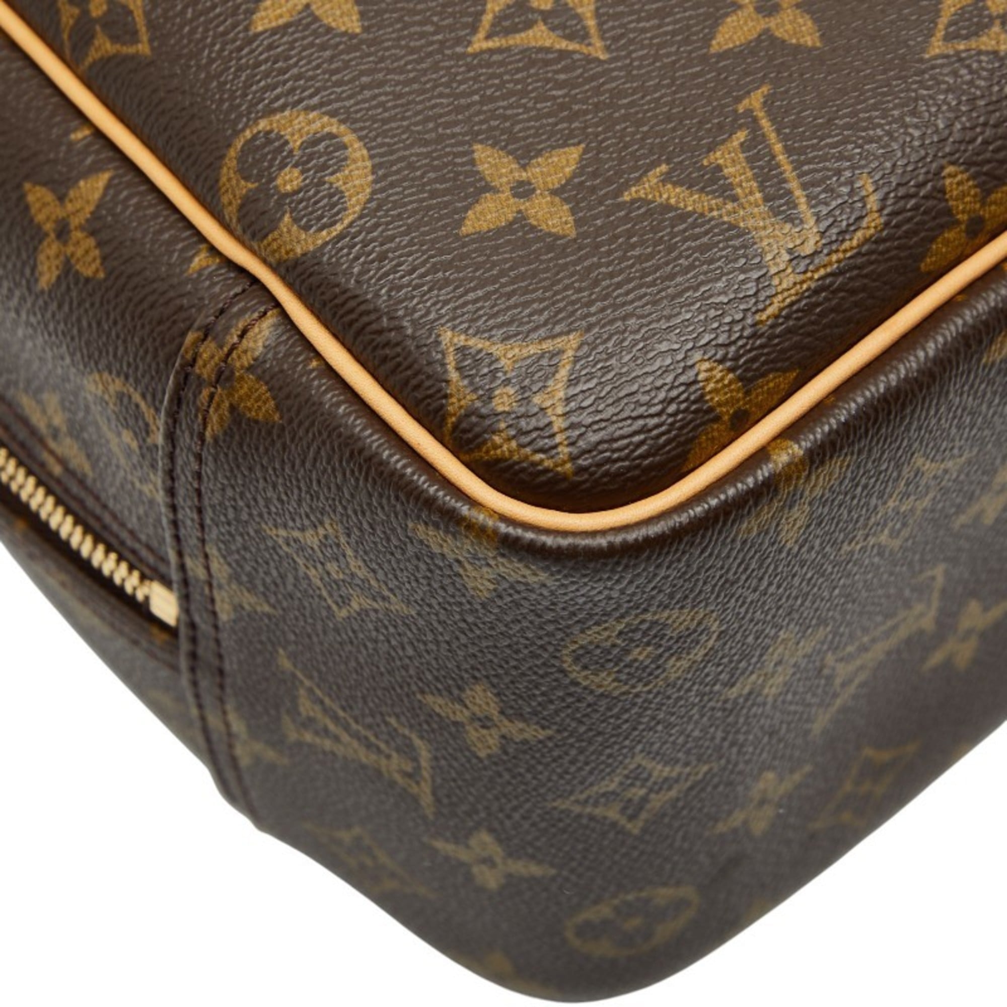 Louis Vuitton Brown Pvc Leather Handbag