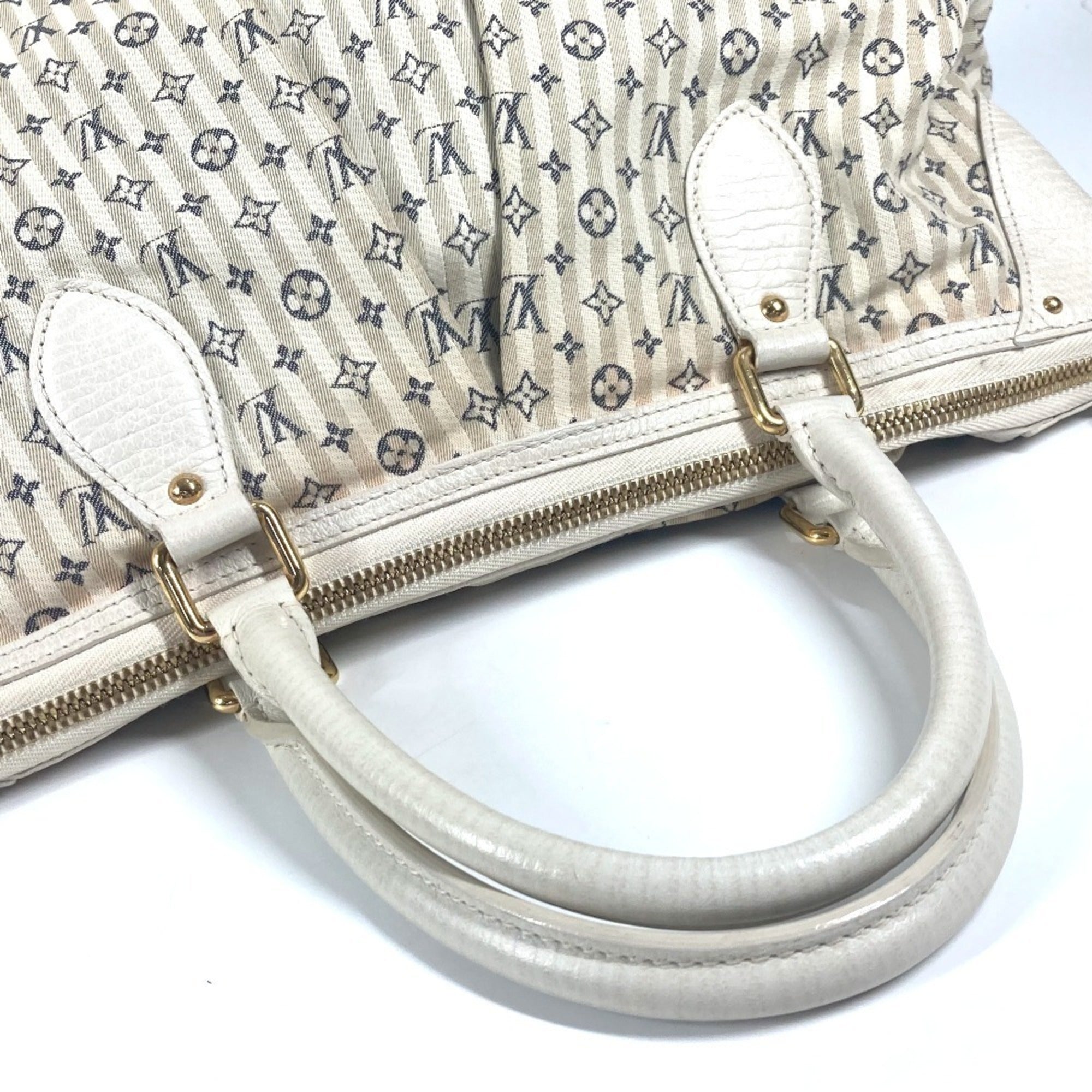 Louis Vuitton Blue White Monogram Mini Handbag Shoulder Bag Tote Bag