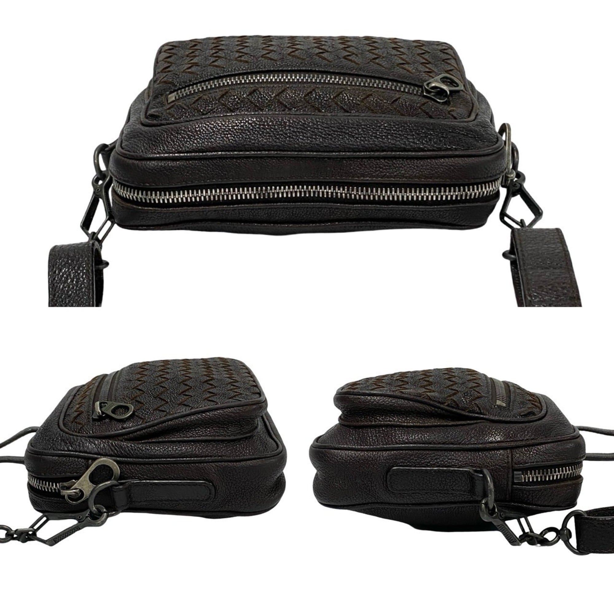 Bottega Veneta Brown Leather Pochette Shoulder Bag