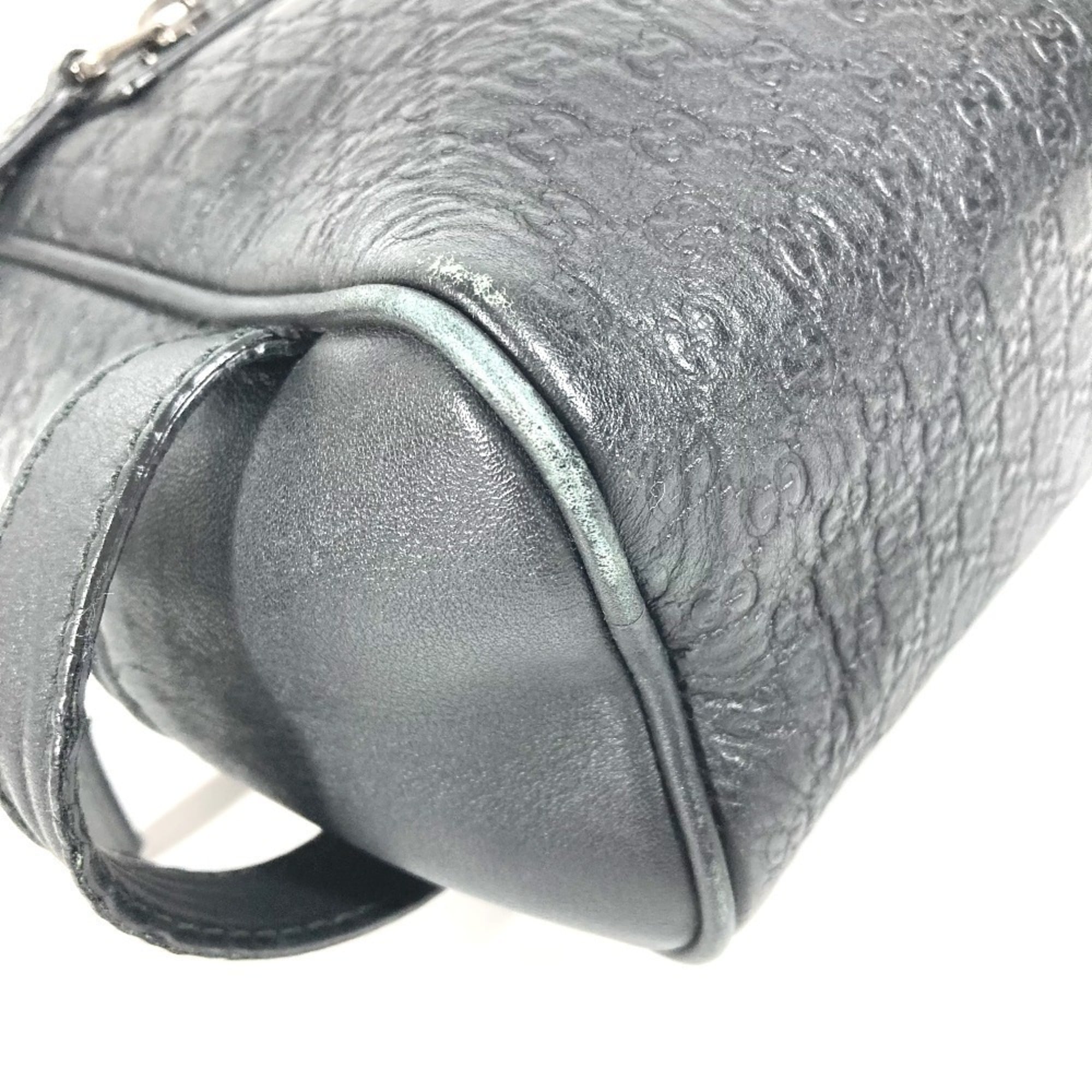Gucci Guccissima Black Gg Leather Clutch Bag Handbag (Pre-Owned)