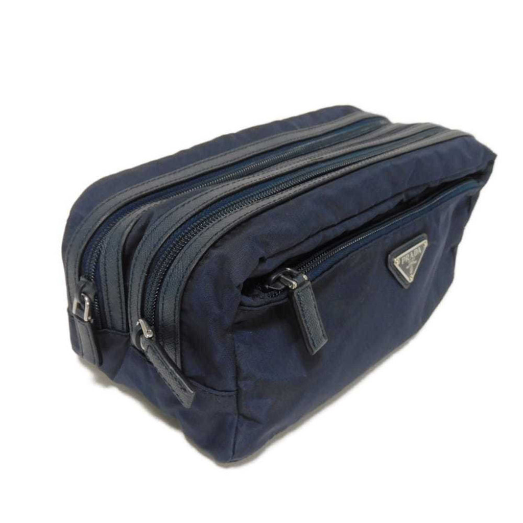 Prada Blue Nylon Clutch Bag Pouch