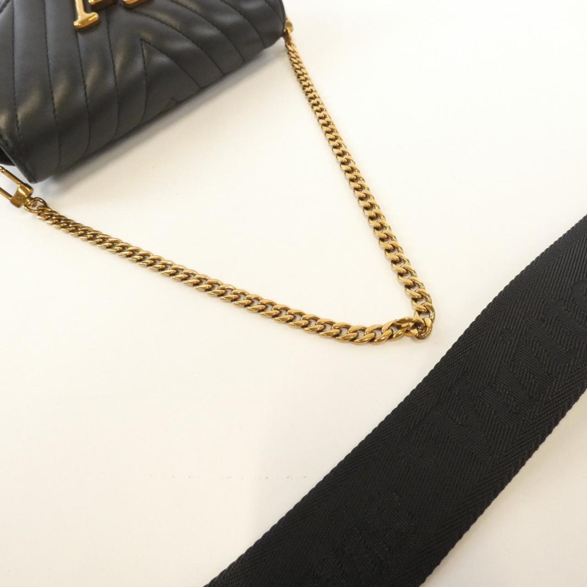 Louis Vuitton Black Leather Pochette Shoulder Bag