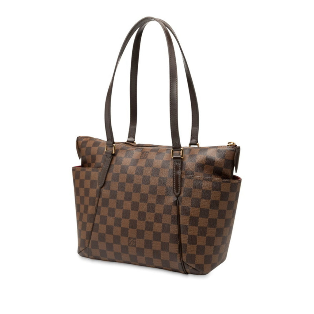 Louis Vuitton Brown Pvc Leather Shoulder Bag Tote Bag