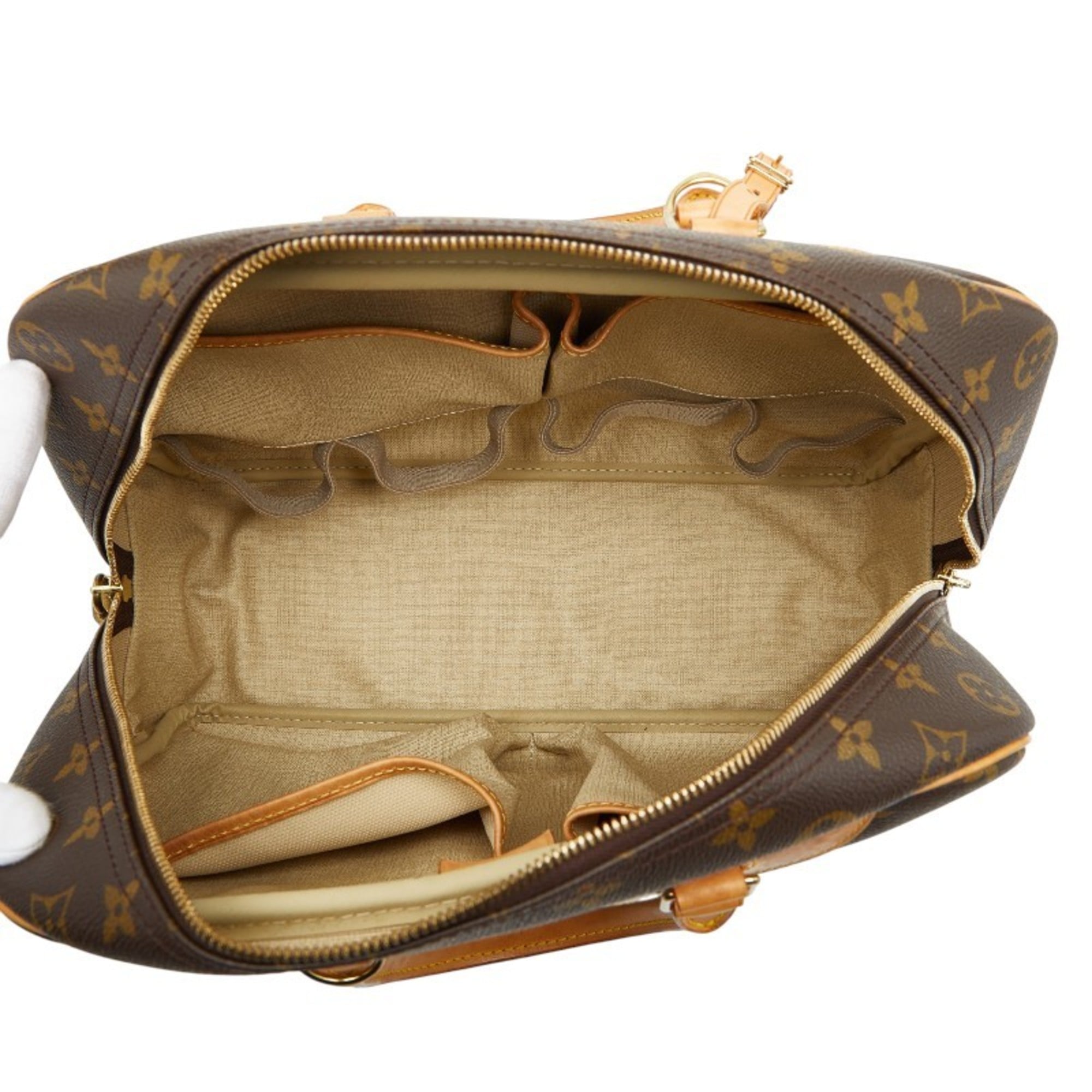 Louis Vuitton Brown Pvc Leather Handbag