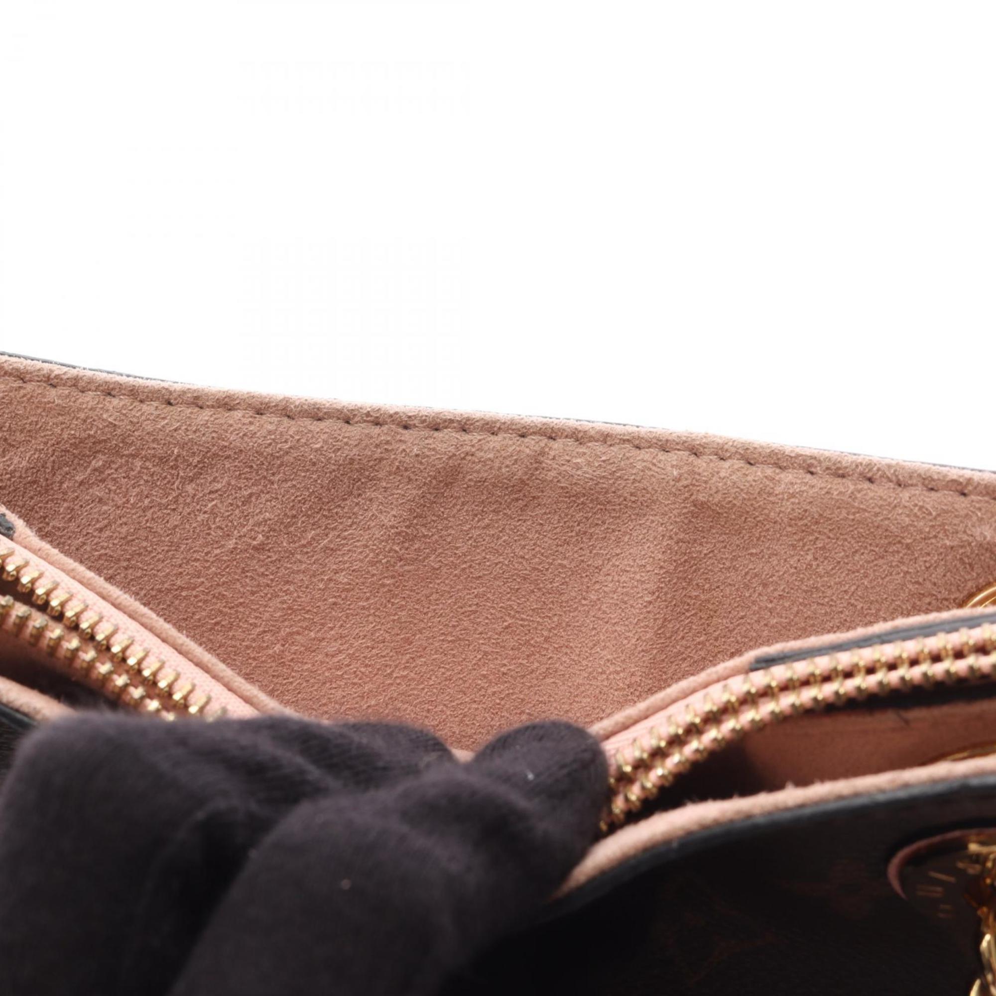 Louis Vuitton Brown Monogram Pink Coated Canvas Shoulder Bag