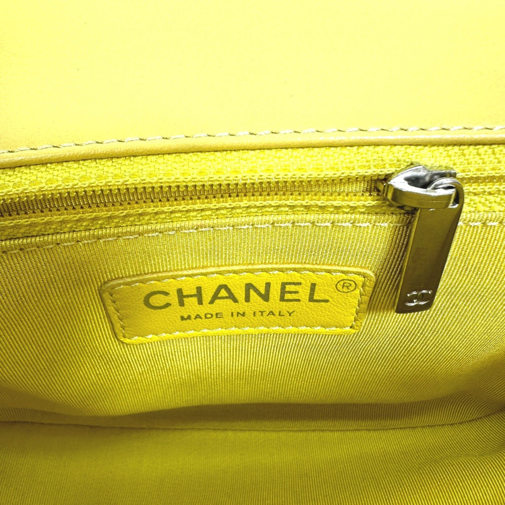 Chanel Yellow Leather Shoulder Bag
