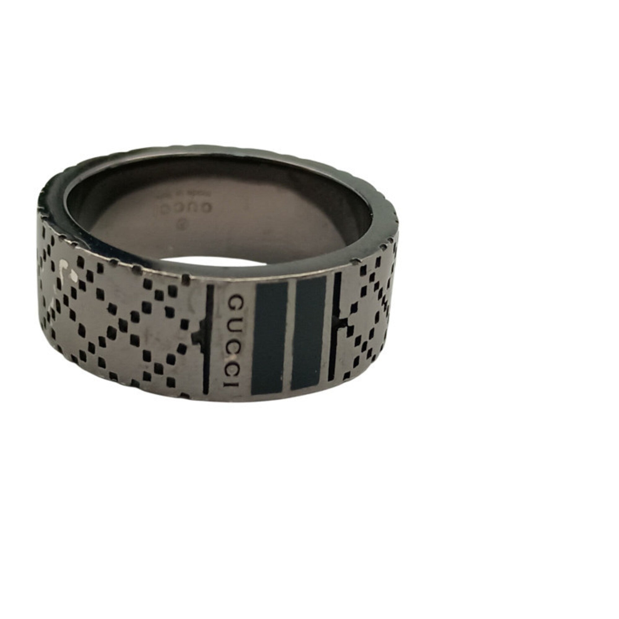Gucci Silver Black Silver 925 Band Ring (Pre-Owned)