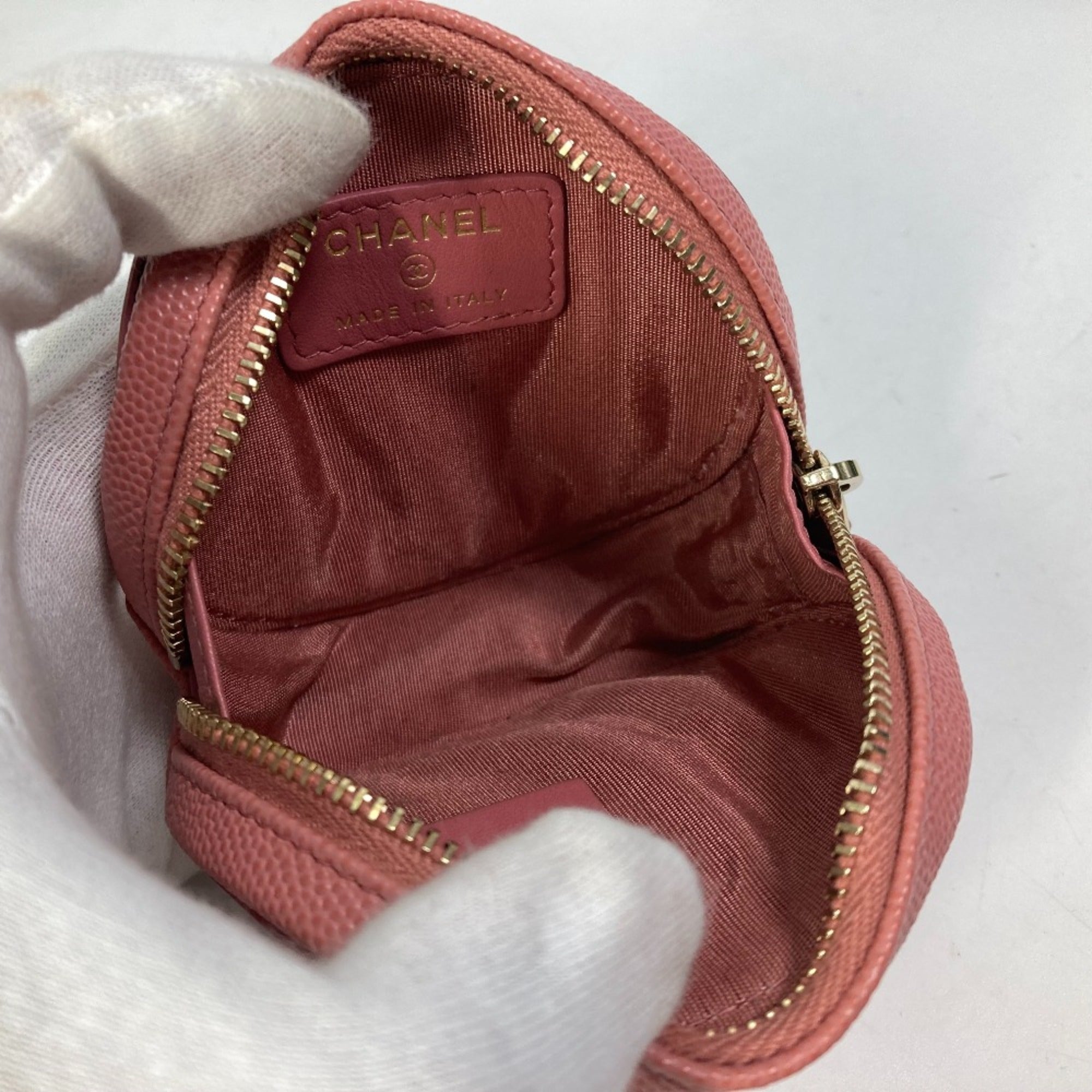 Chanel Pink Leather Coin Purse/Coin Case