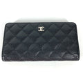 Chanel Black Leather Long Wallet (Bi-Fold)