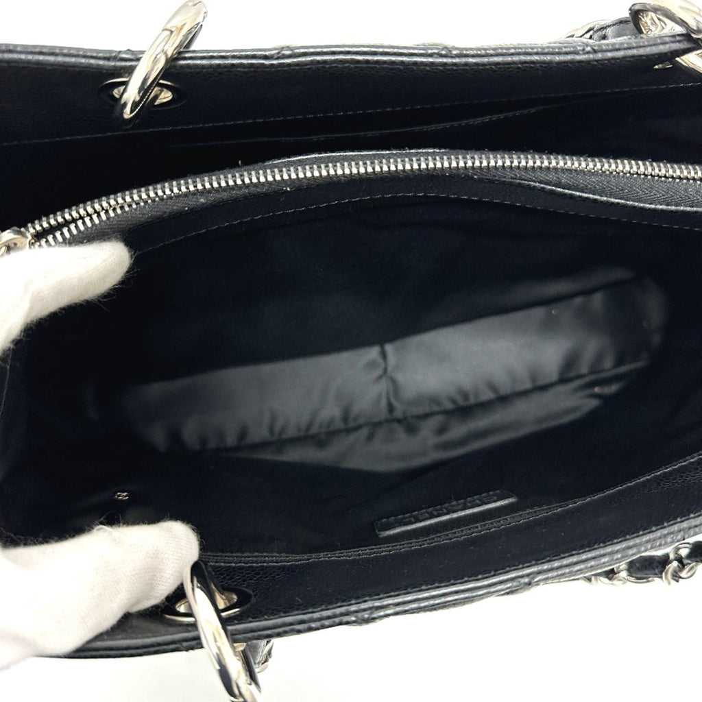 Chanel Black Grained Calfskin Handbag Tote Bag