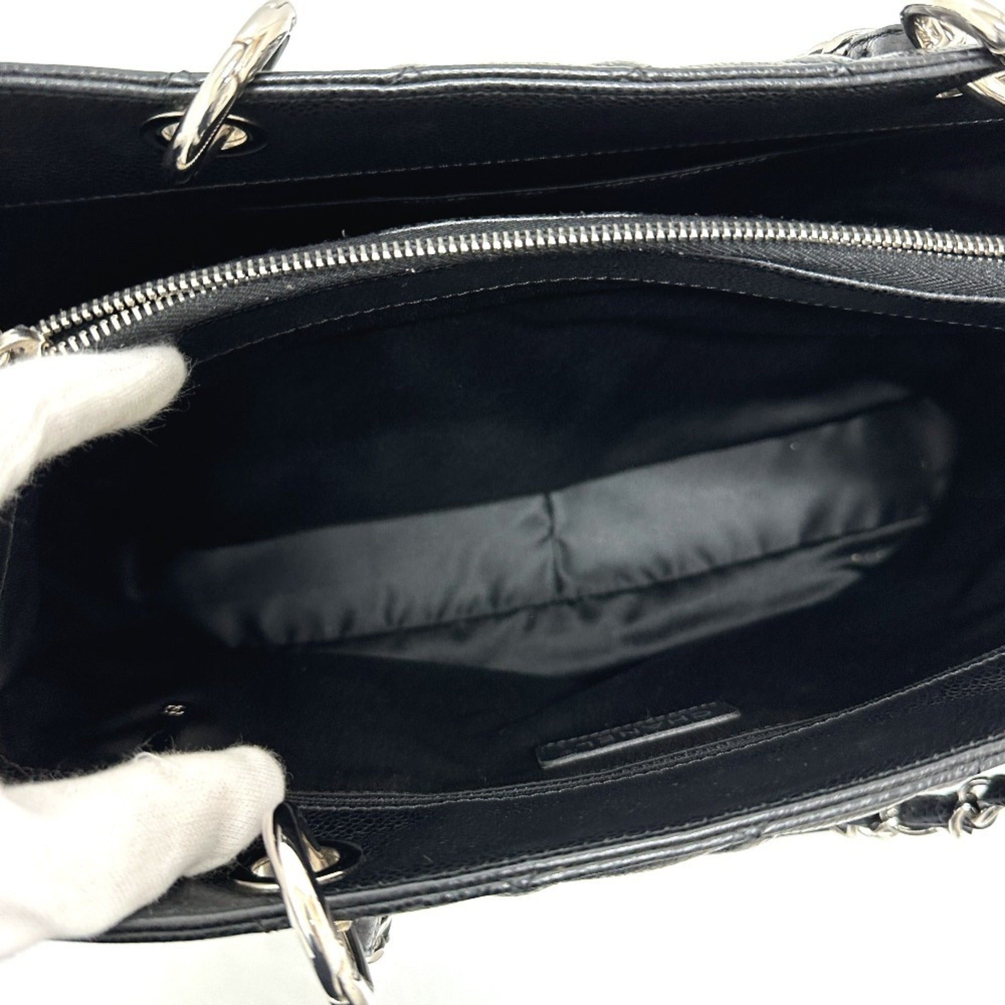 Chanel Black Grained Calfskin Handbag Tote Bag