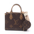 Louis Vuitton Beige Brown Coated Canvas Pvc Leather Monogram Reverse Handbag