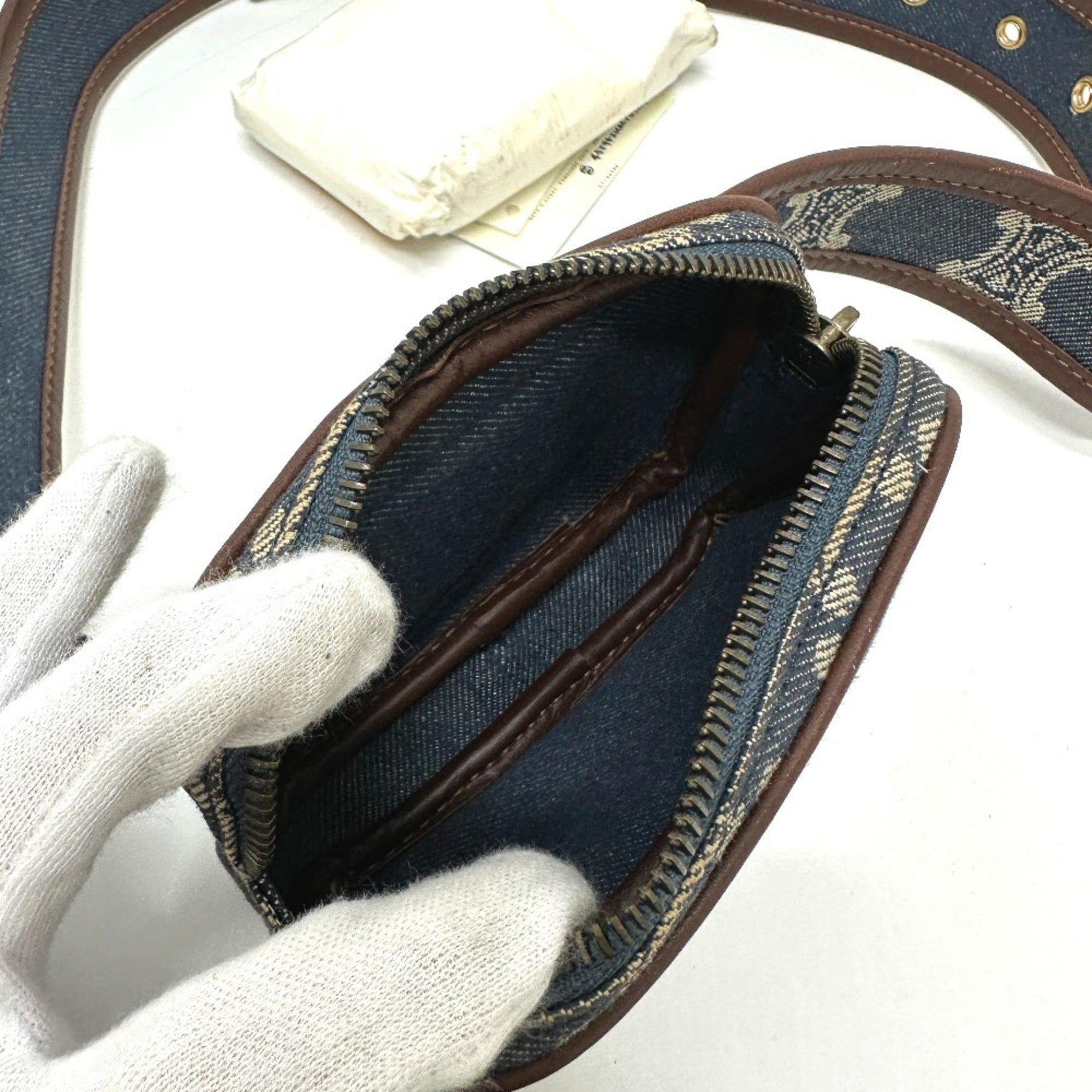Celine Blue Denim Fanny Pack Pouch