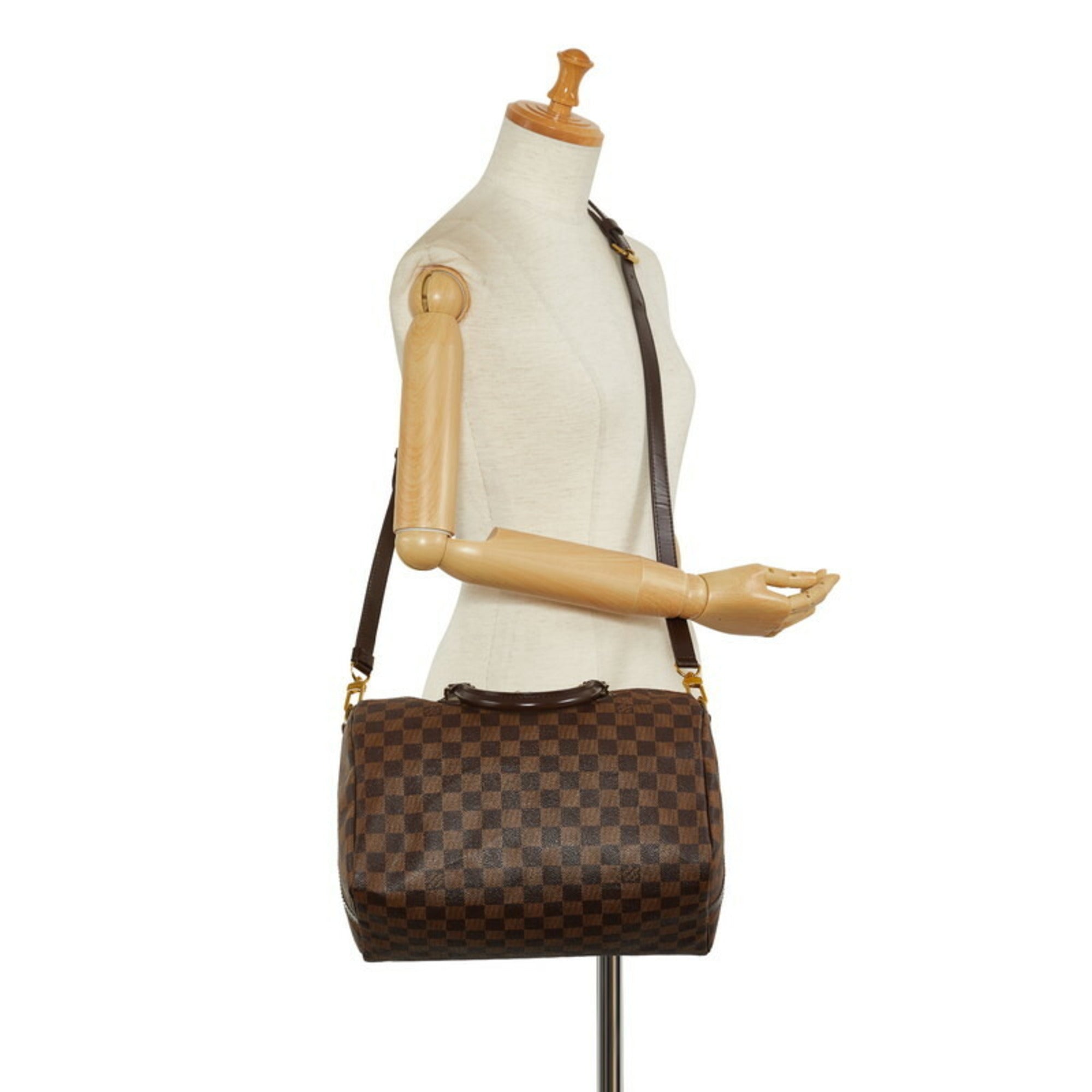 Louis Vuitton Brown Pvc Leather Handbag Shoulder Bag